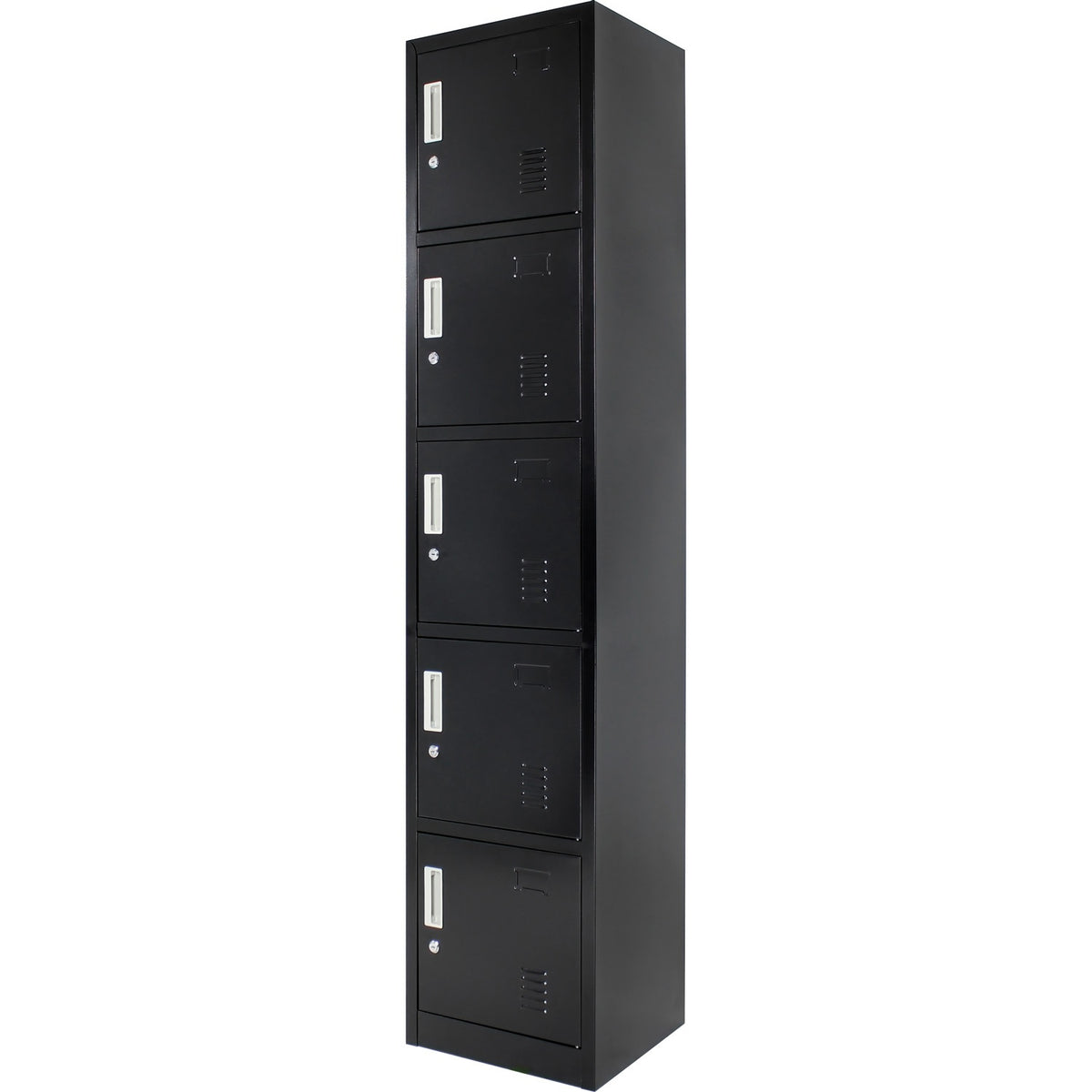 Locker Negro Metalico 5 Puertas Casilleros Oficina Cerradura