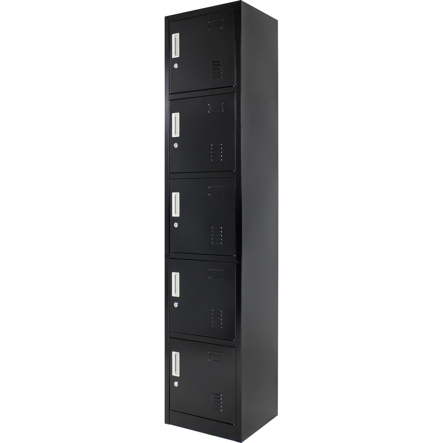 Locker Negro Metalico 5 Puertas Casilleros Oficina Cerradura