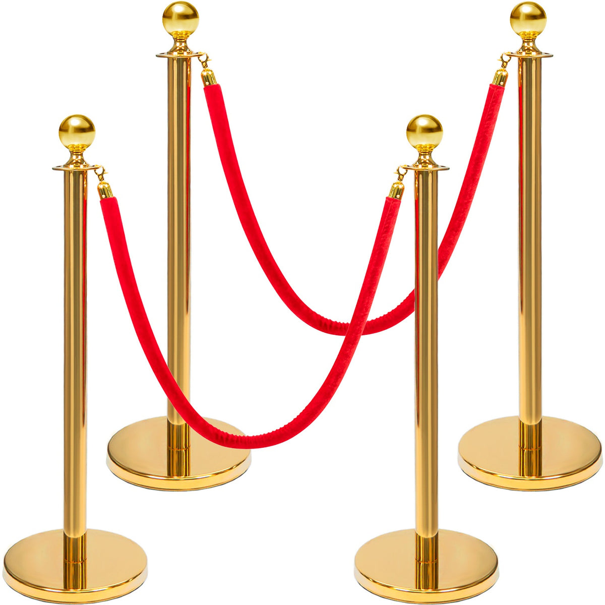 4 Postes Delimitadores Unifila Separador Con Cuerdas 1.5m