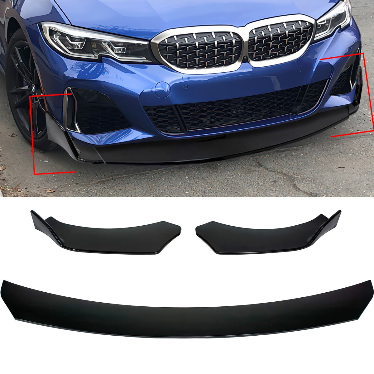 Lip Splitter Delantero Universal Autos Lujo Defensa 3 Pzs