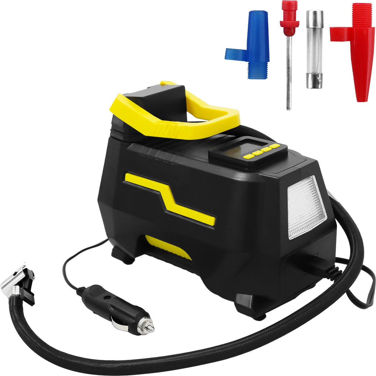 Compresor De Aire Digital Portatil 120w 12v Linterna Luz Led