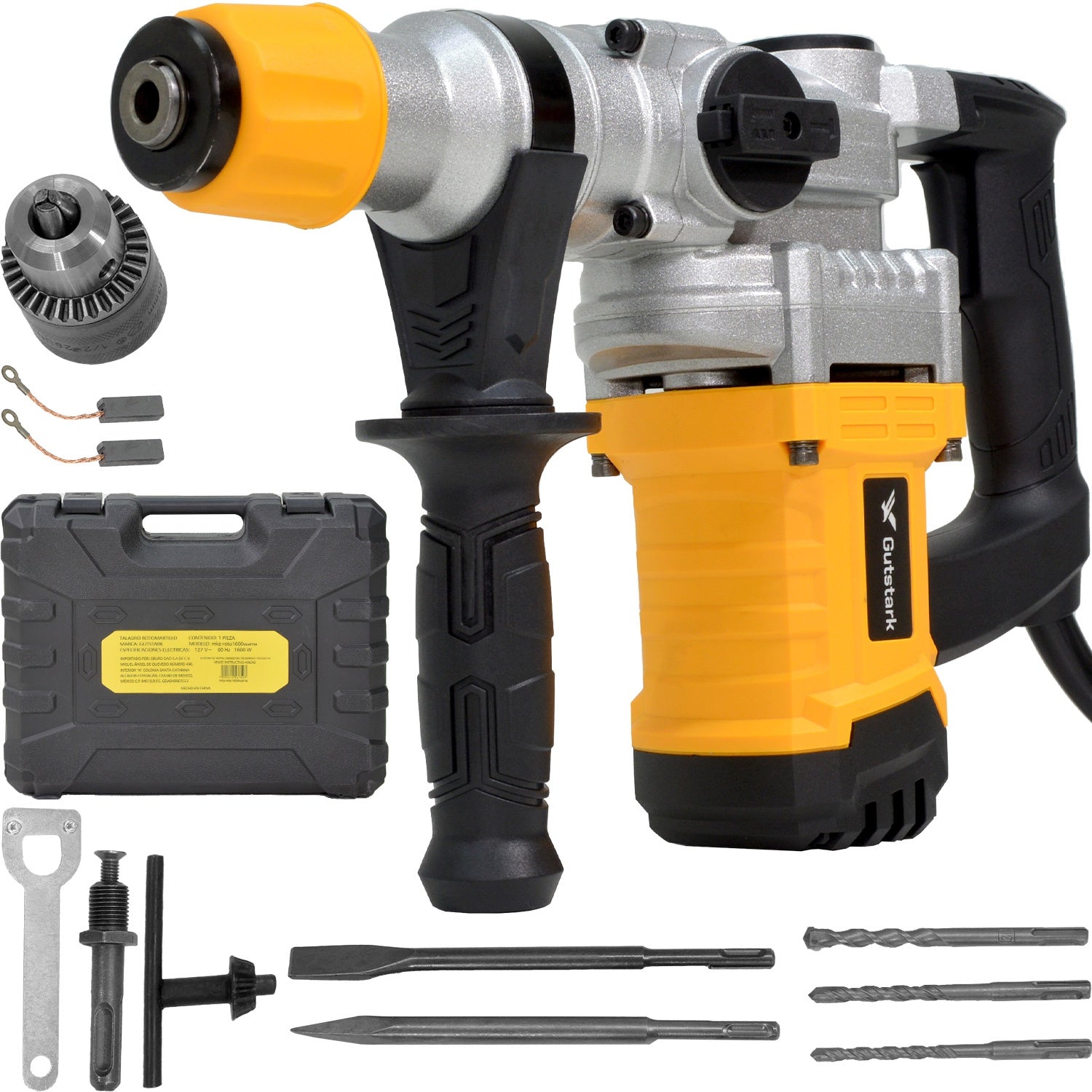 Rotomartillo Cincelador Taladro Industrial Sds 1600 W 1050 RPM
