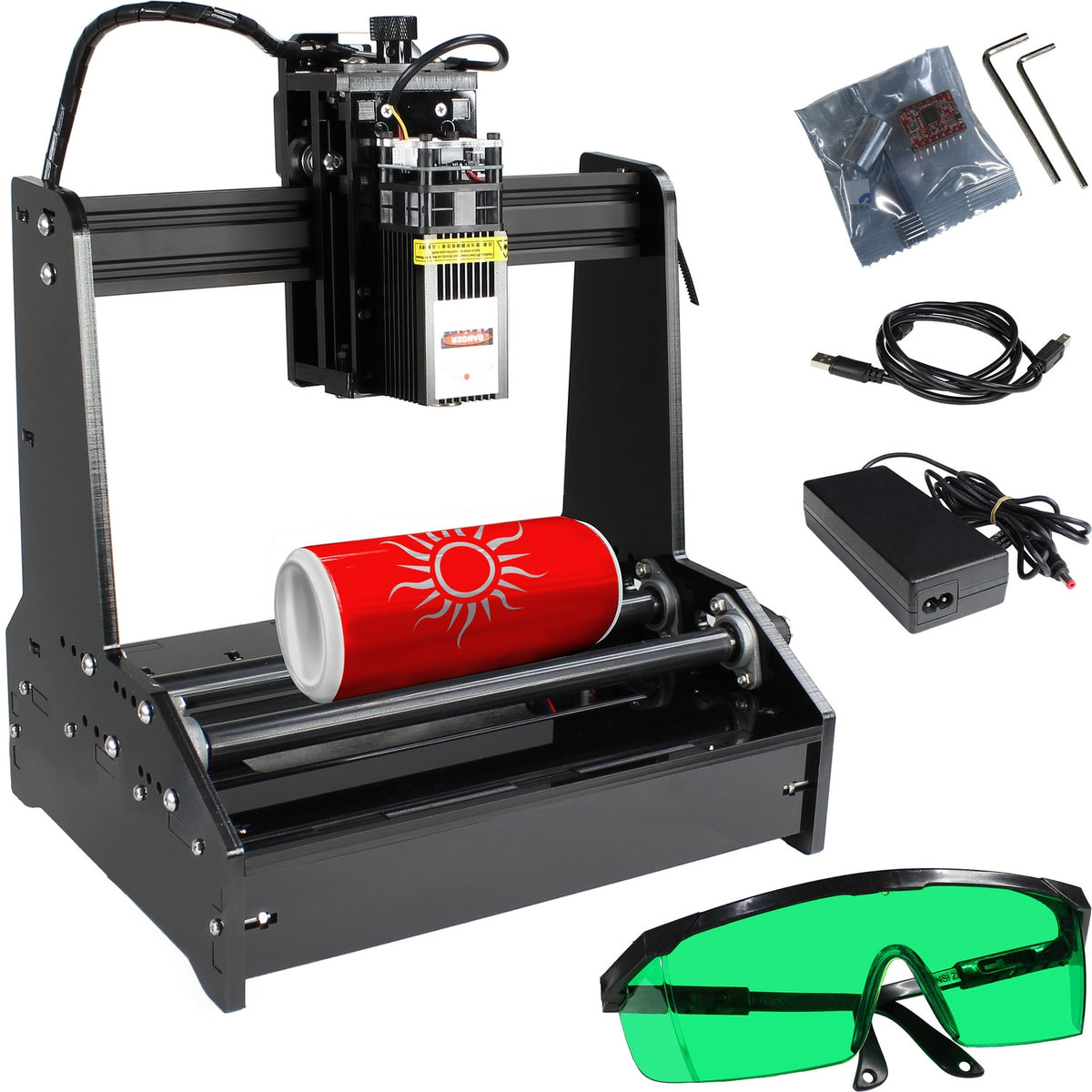 Rodrillo Grabador Laser Cnc Giratorio Latas Termos vasos