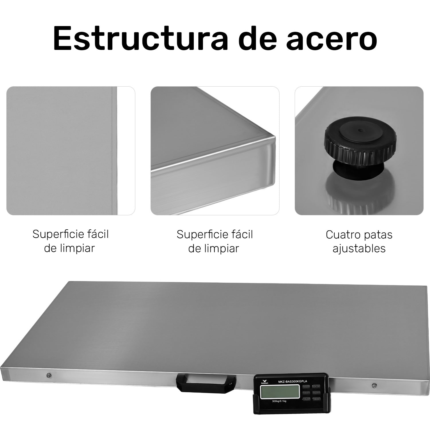 Bascula Veterinaria Gatos Perros Grandes 300kg Acero Inox