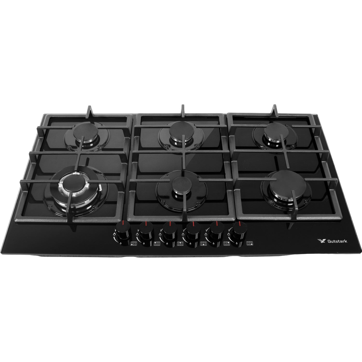 Parrilla a Gas 6 Quemadores Cristal Templado Empotrable Acero Inoxidable