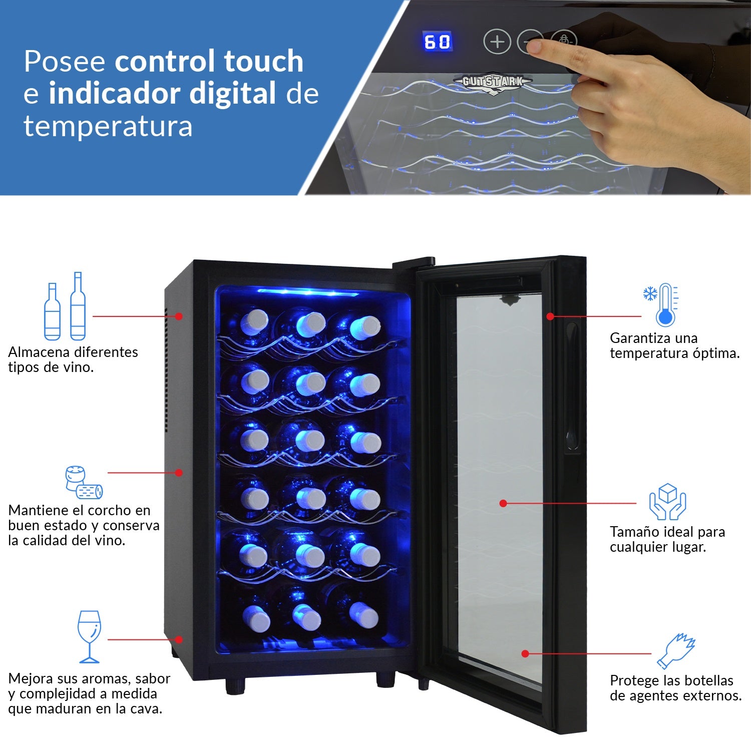 Cava de Vinos Refrigerador 18 Botellas Calidad Exclusive Premium