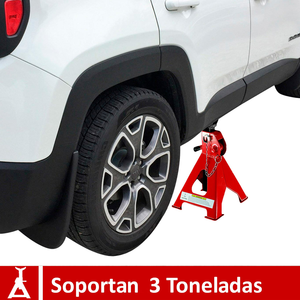 Torre Auto 2 Piezas 3 Toneladas Doble Seguro Altura 31-42cm