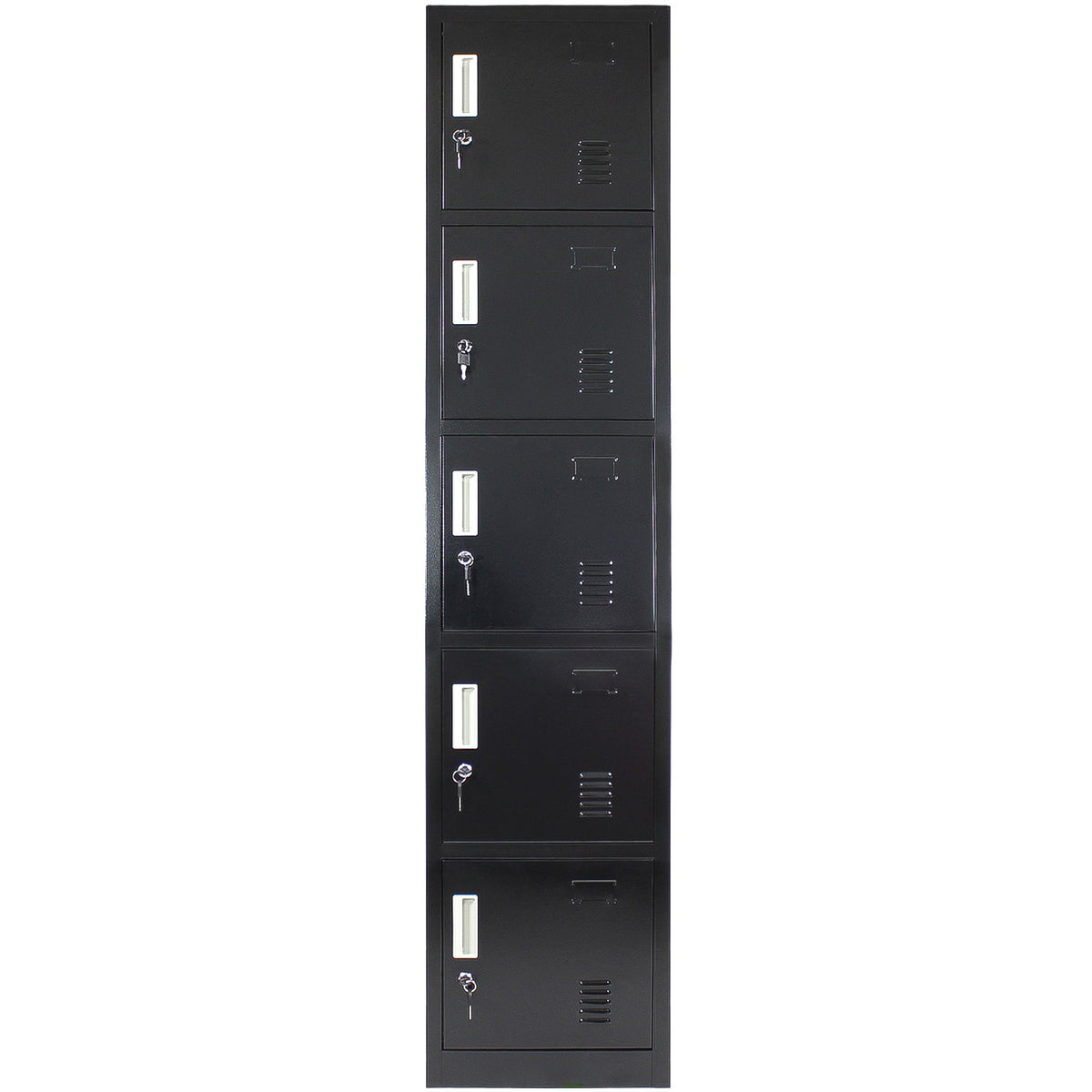Locker Negro Metalico 5 Puertas Casilleros Oficina Cerradura