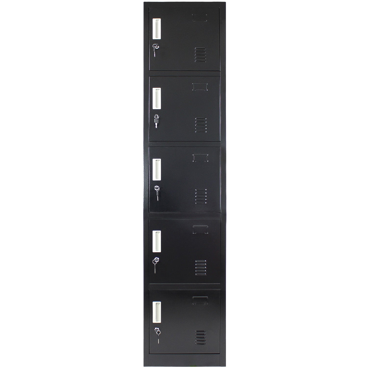 Locker Negro Metalico 5 Puertas Casilleros Oficina Cerradura