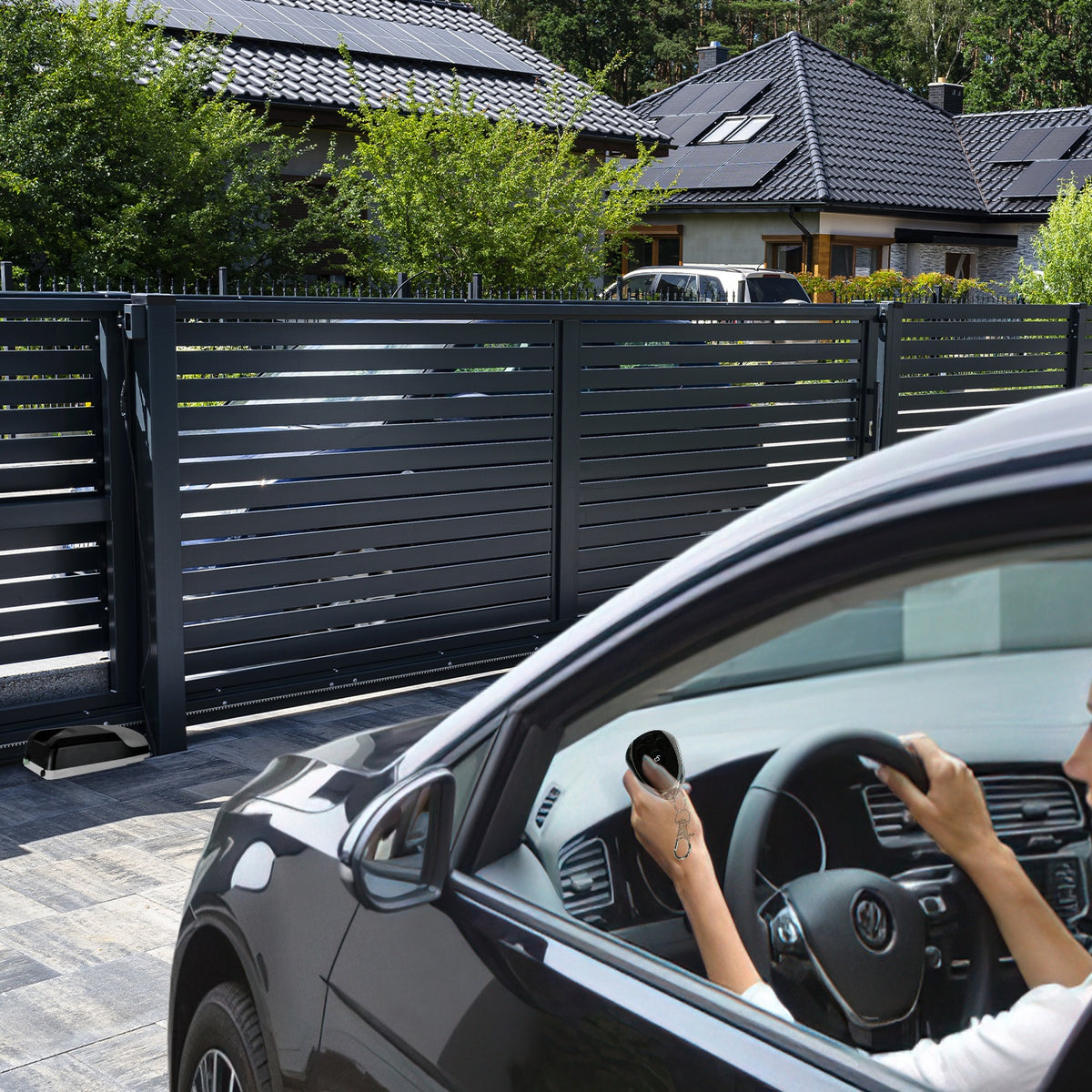 Motor Porton Puerta Corrediza Residencial 2 Controles 100kg