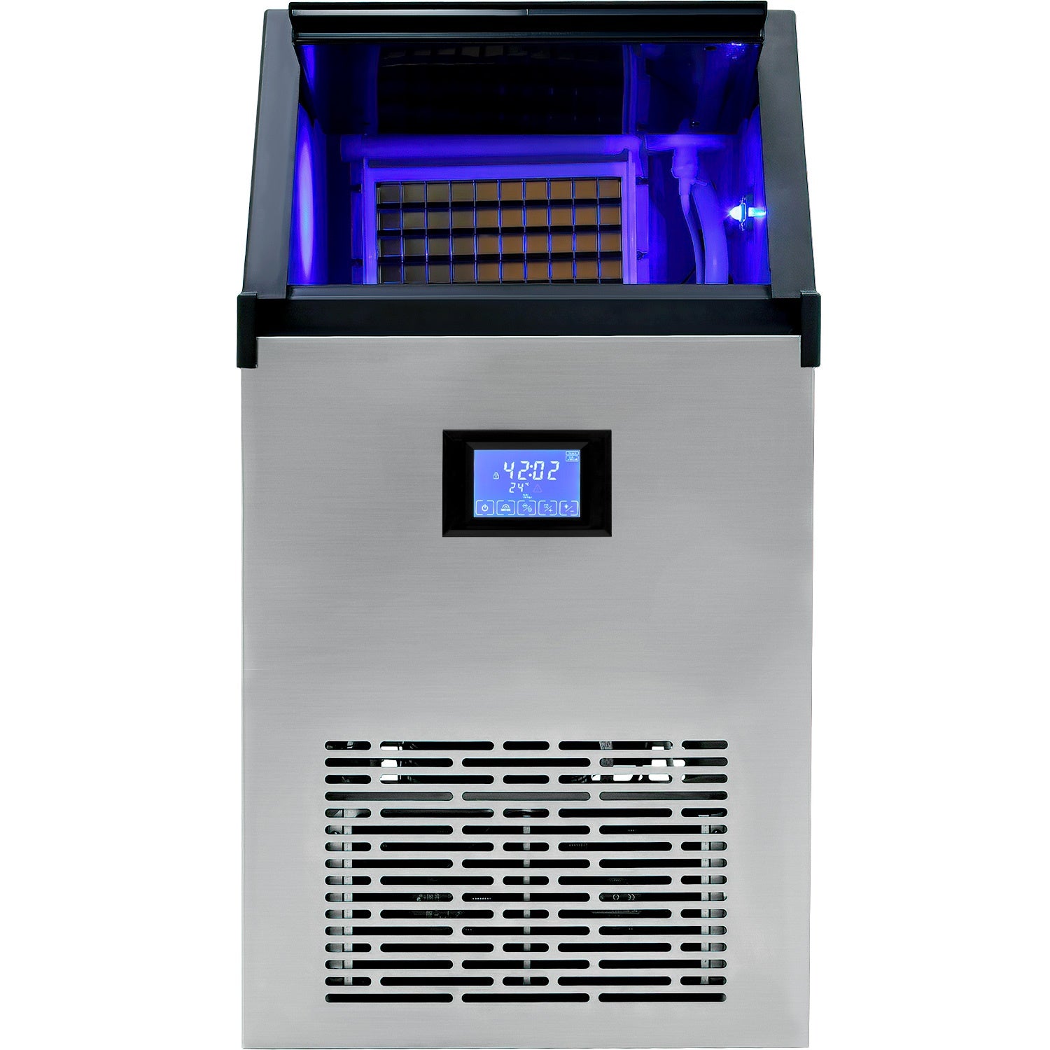 Maquina Fabricadora Hielo Comercial 60 Kg Dia Restaurante Color Plata