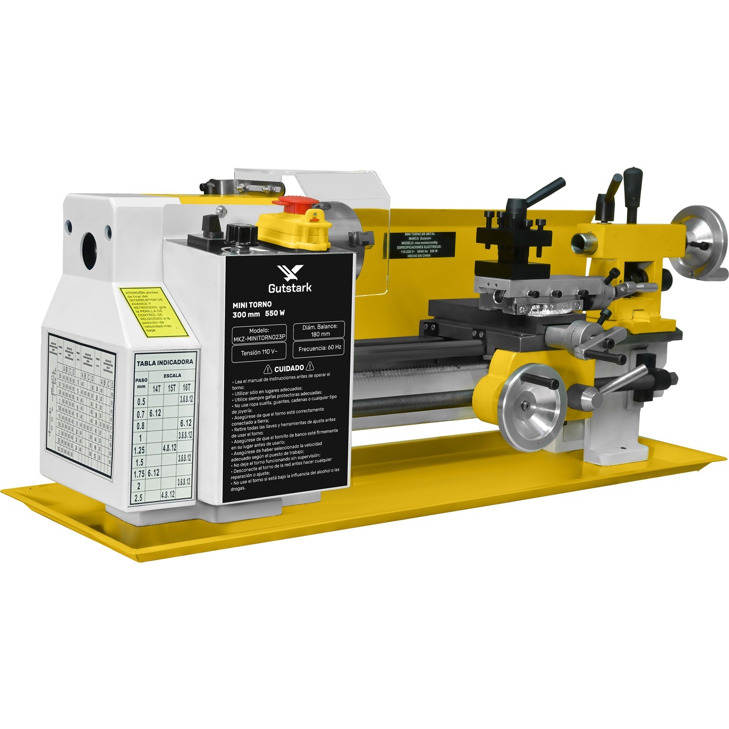 Mini Torno Metal 23 Pz Torneado Acero 550w 2500rpm