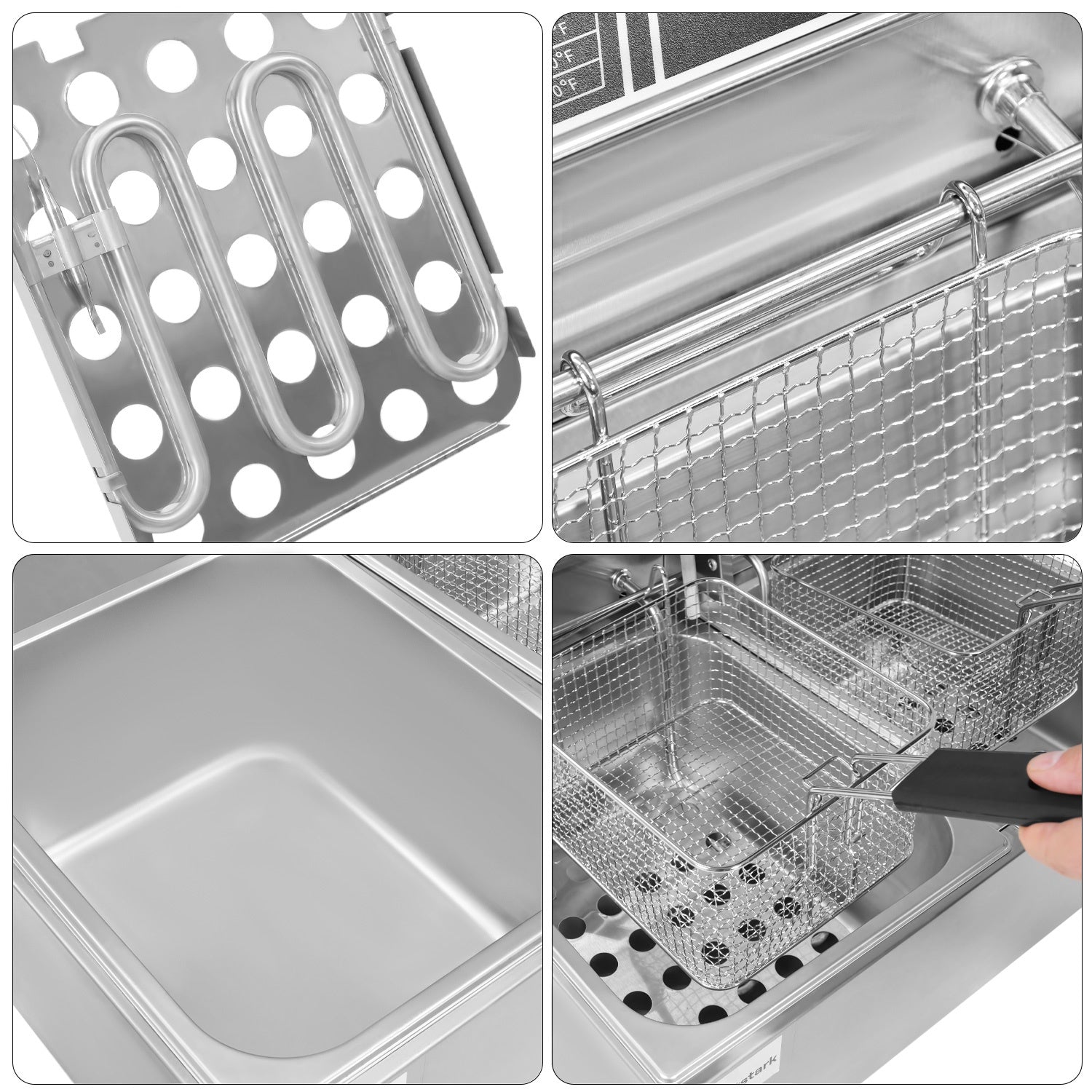 Freidora Electrica Doble Bandeja 12l Acero Inoxidable