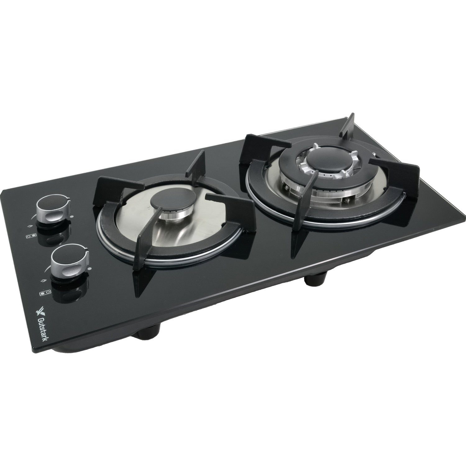Parrilla 2 Quemadores Premium Cristal Templado Empotrable