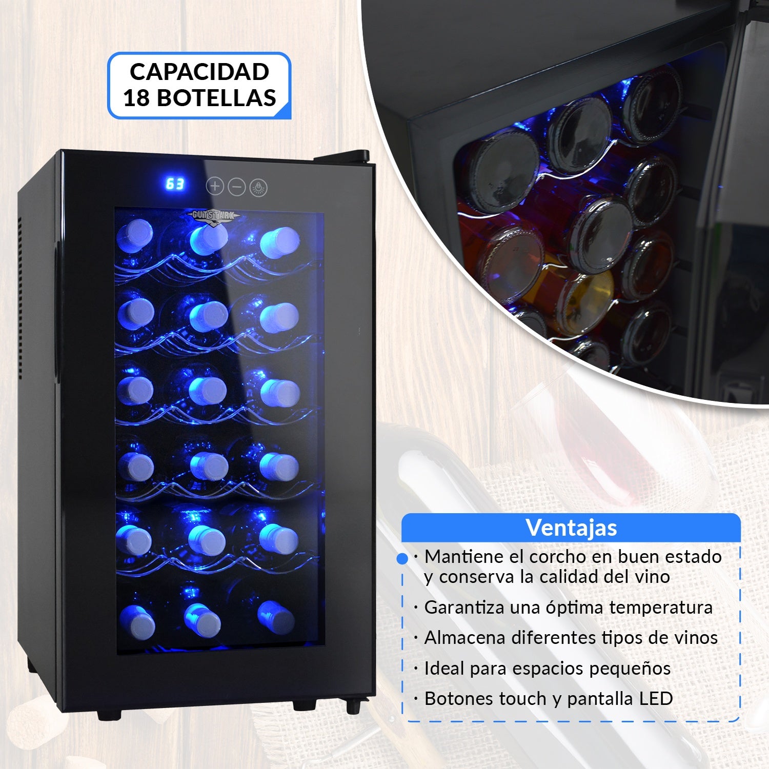 Cava de Vinos Refrigerador 18 Botellas Calidad Exclusive Premium
