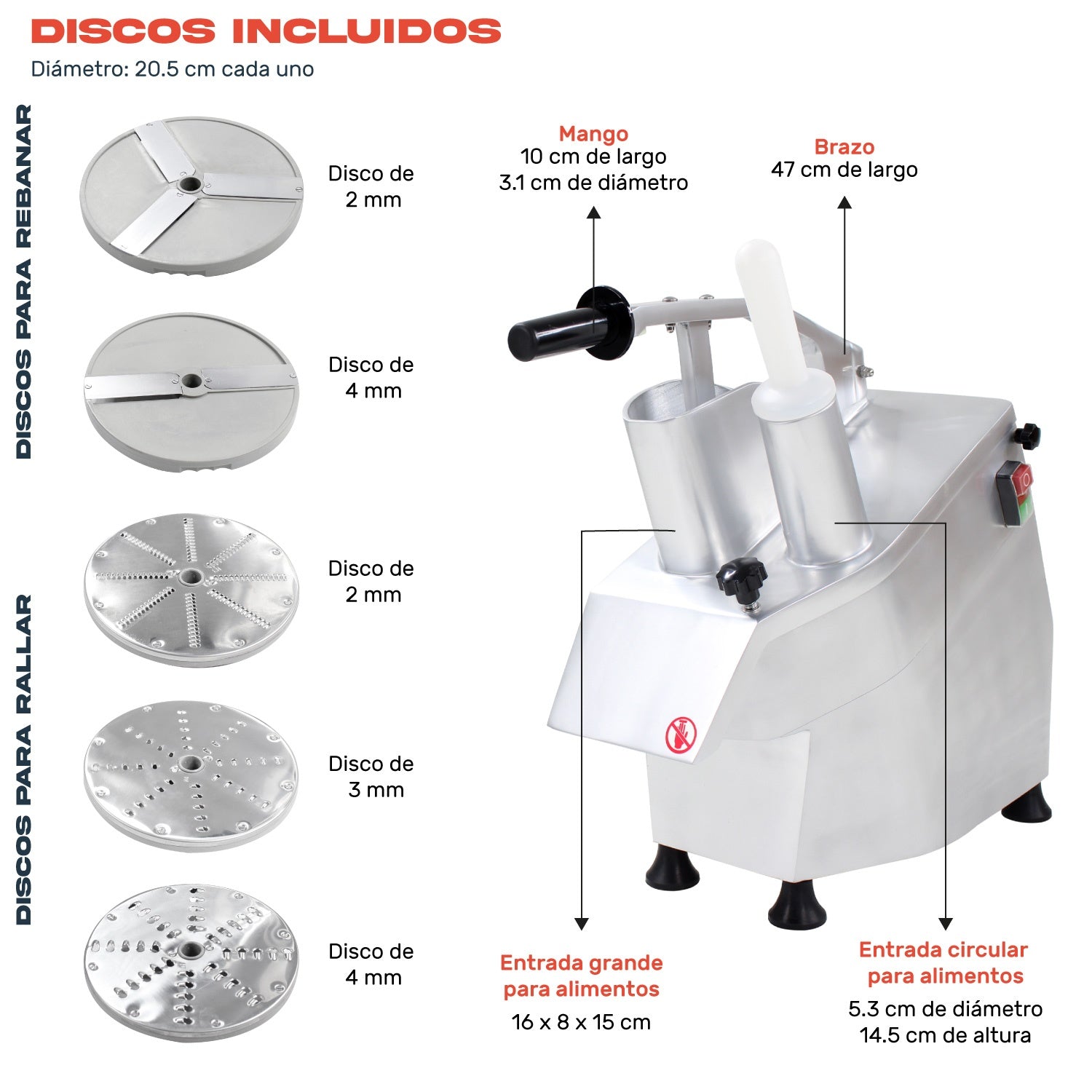 Procesador Rebanador De Alimetos Industrial 550w