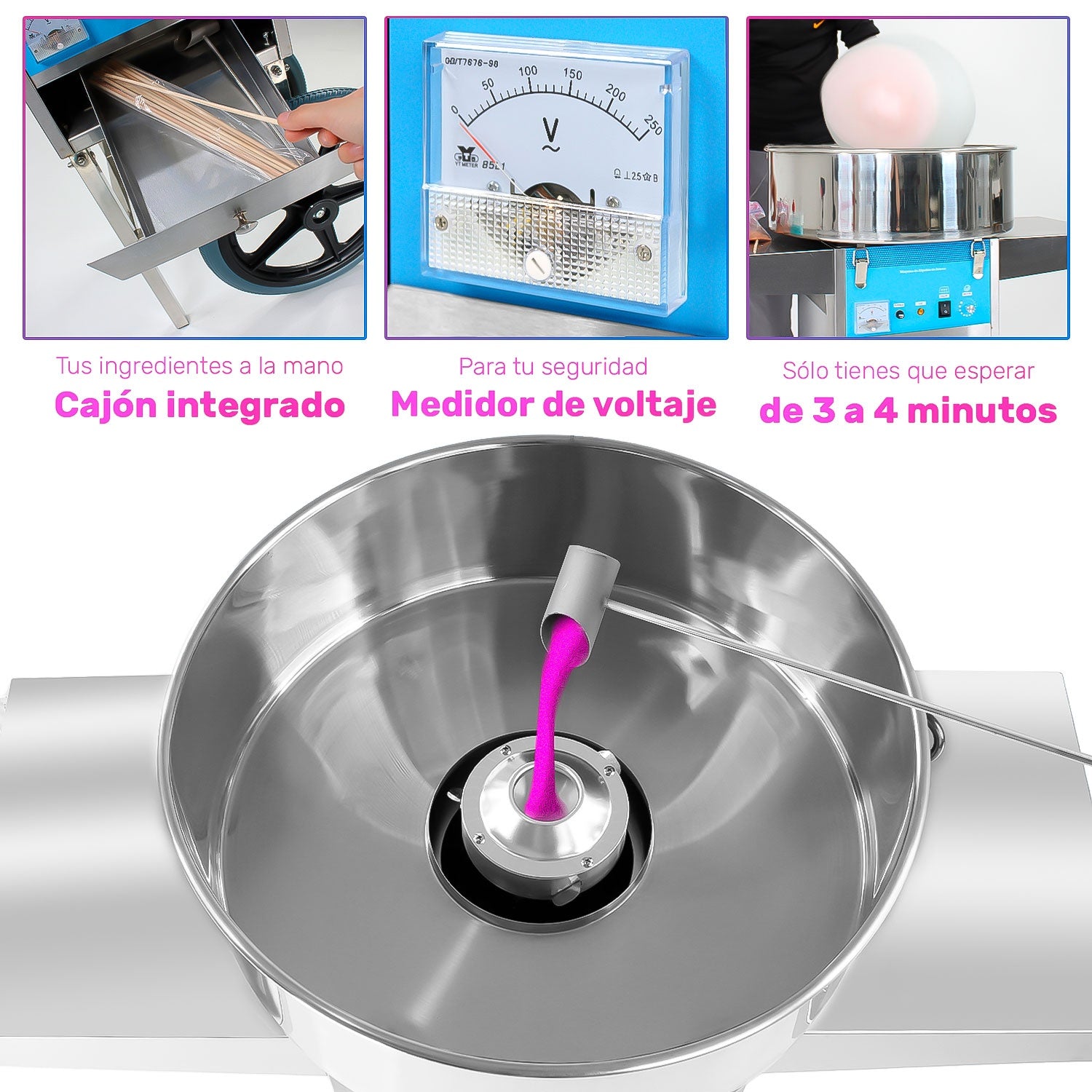 Maquina Algodon Azucar Carrito Algodonera Comercial
