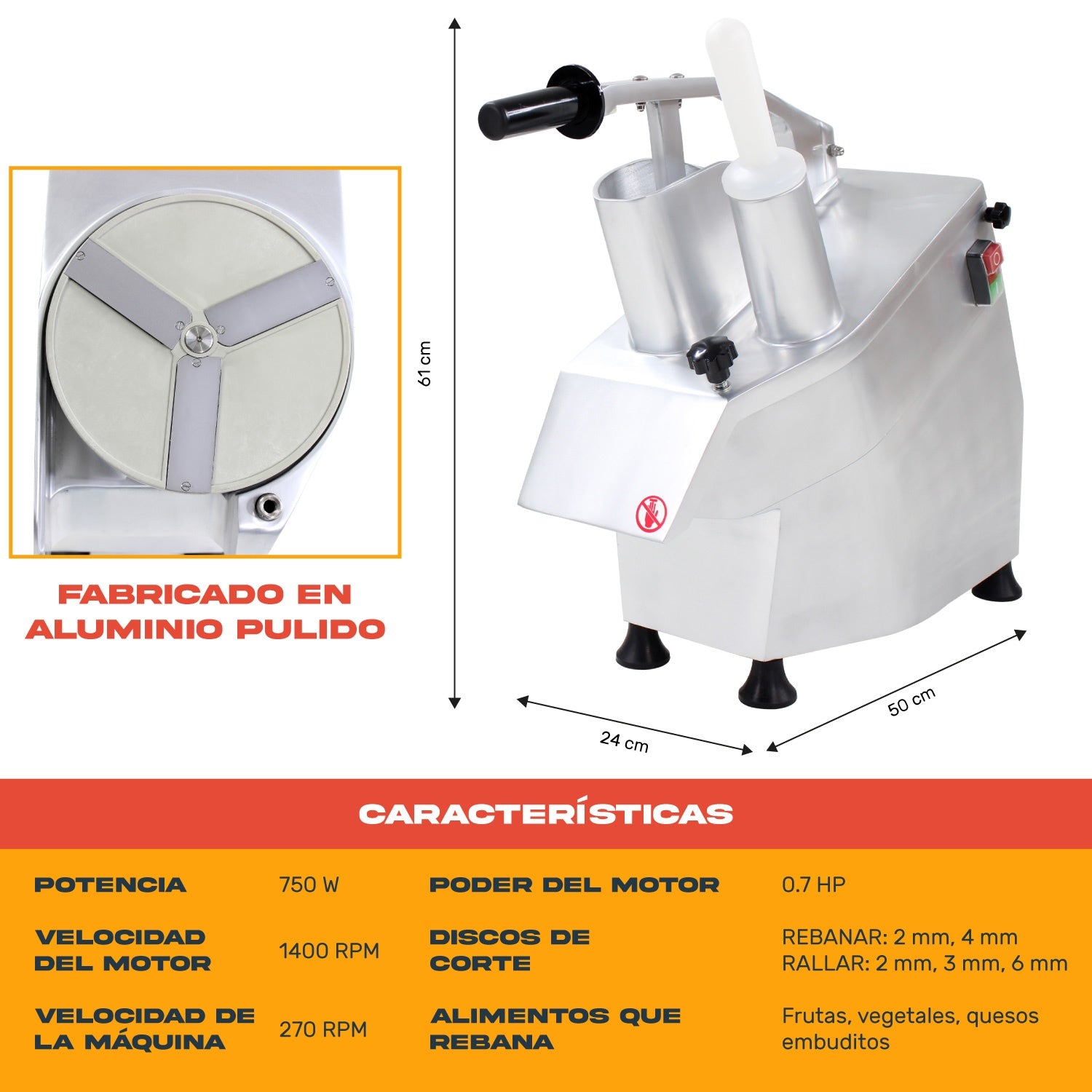 Procesador Rebanador De Alimetos Industrial 550w
