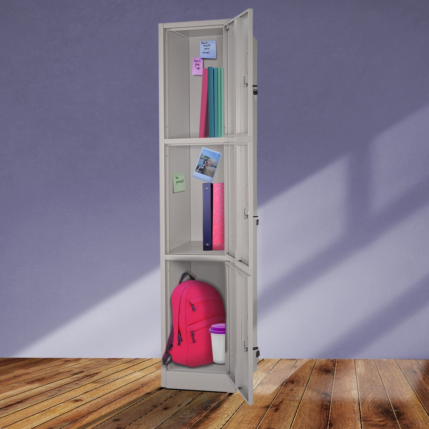 Locker Metalico 3 Puertas Casilleros Oficina Chapa 9x34x180