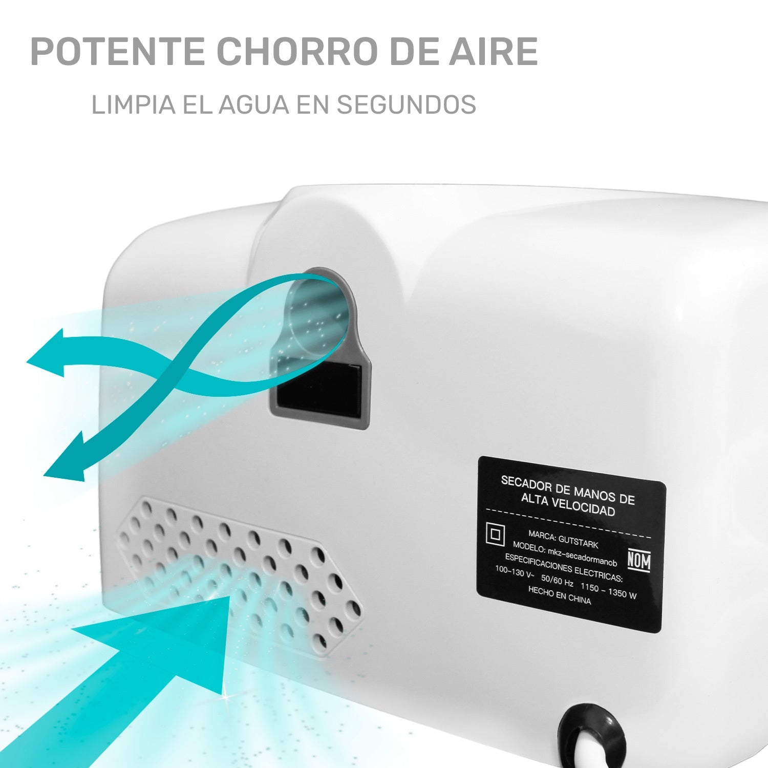 Secador Manos Automatico Alto Rendimiento Bajo Consumo