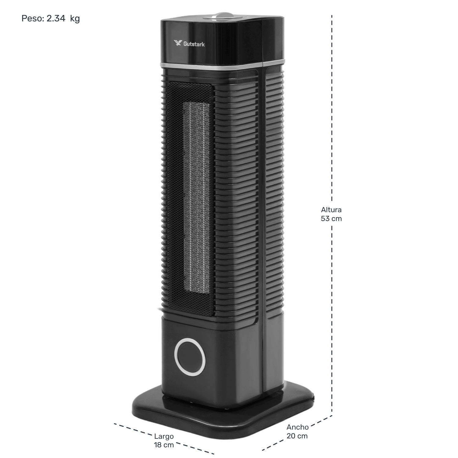 Calefactor Electrico Oscilatorio 60° Torre 4 Modos 1500w
