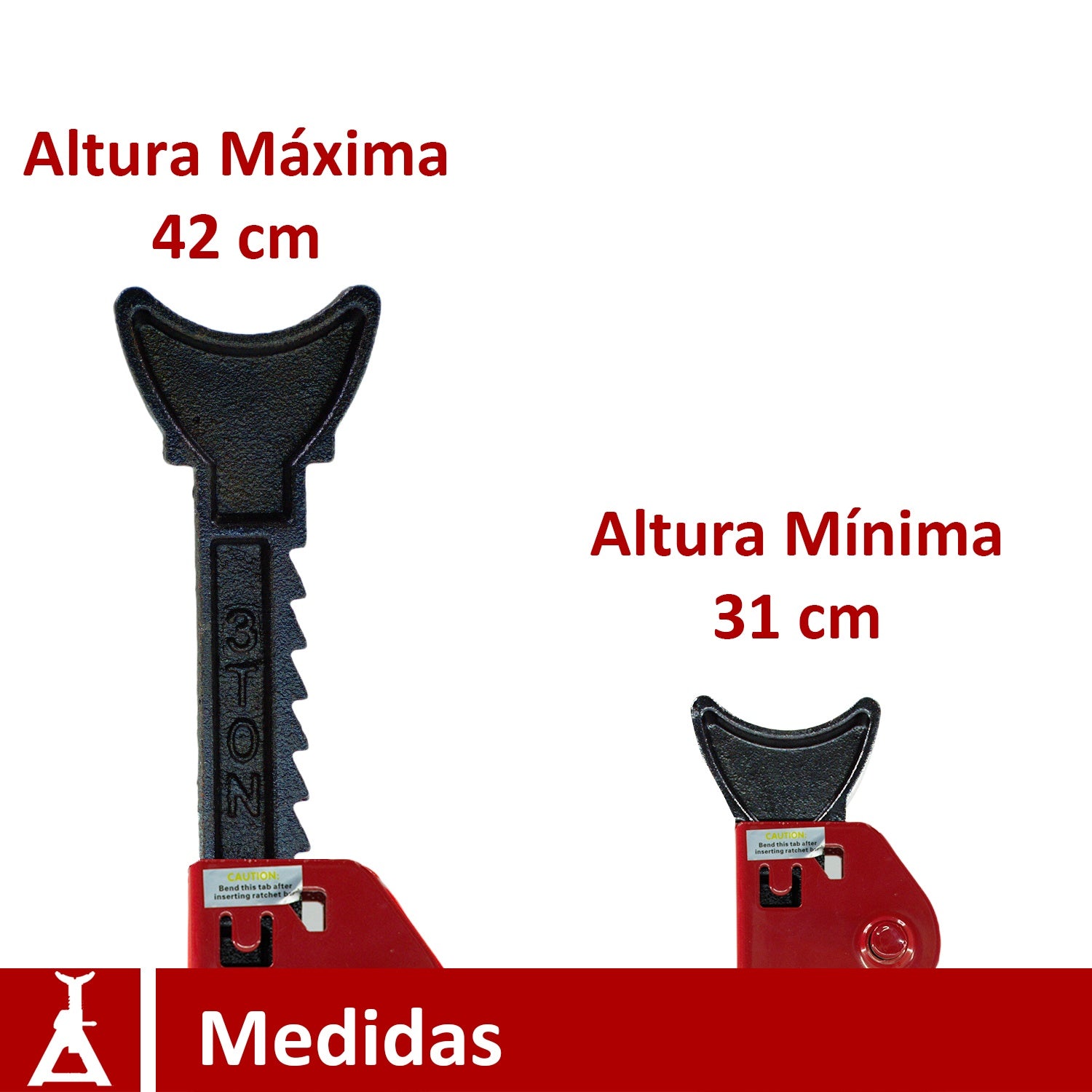 Torre Auto 2 Piezas 3 Toneladas Doble Seguro Altura 31-42cm