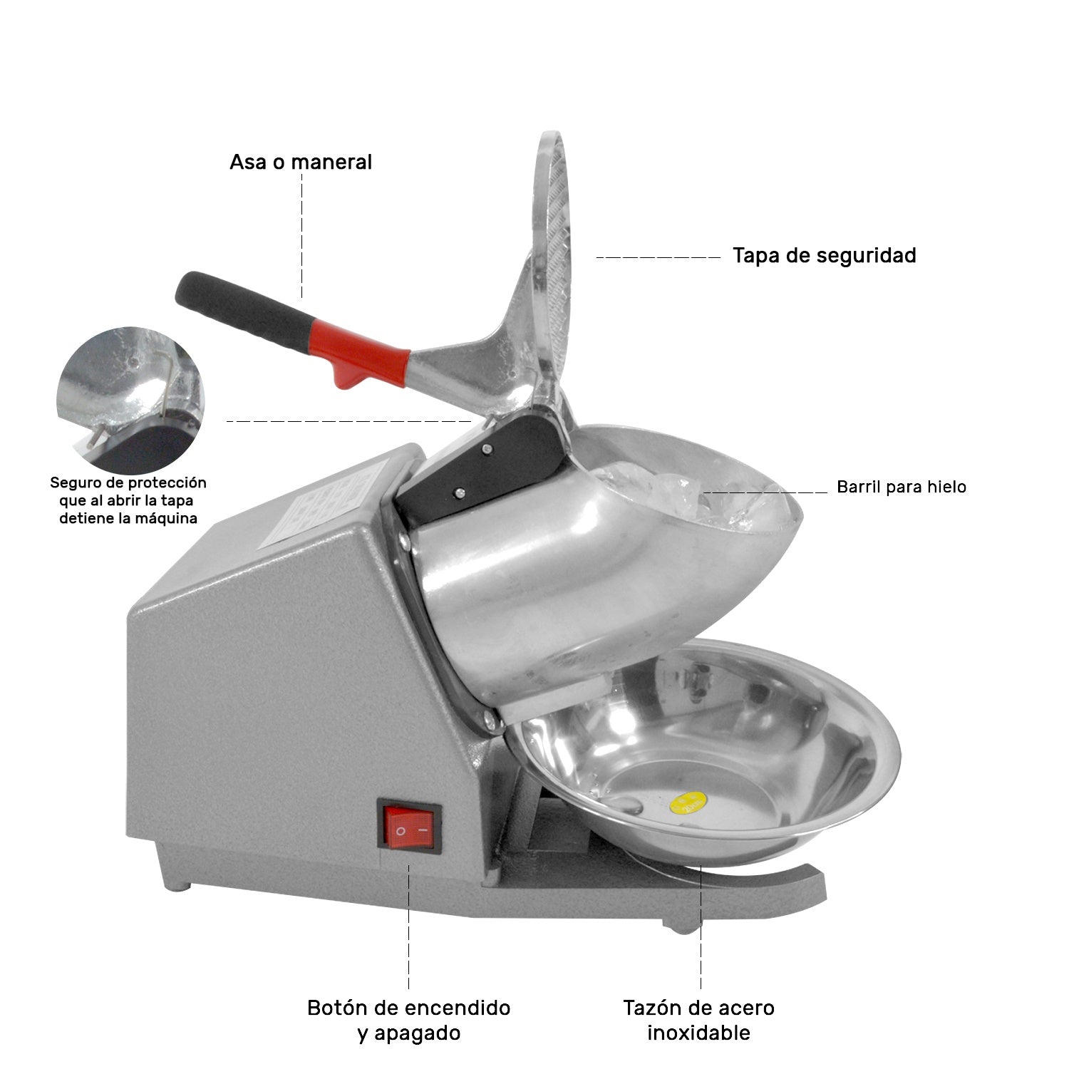 Maquina Triturador Hielo Raspados Rasuradora Nieve Pulverizador Electrico