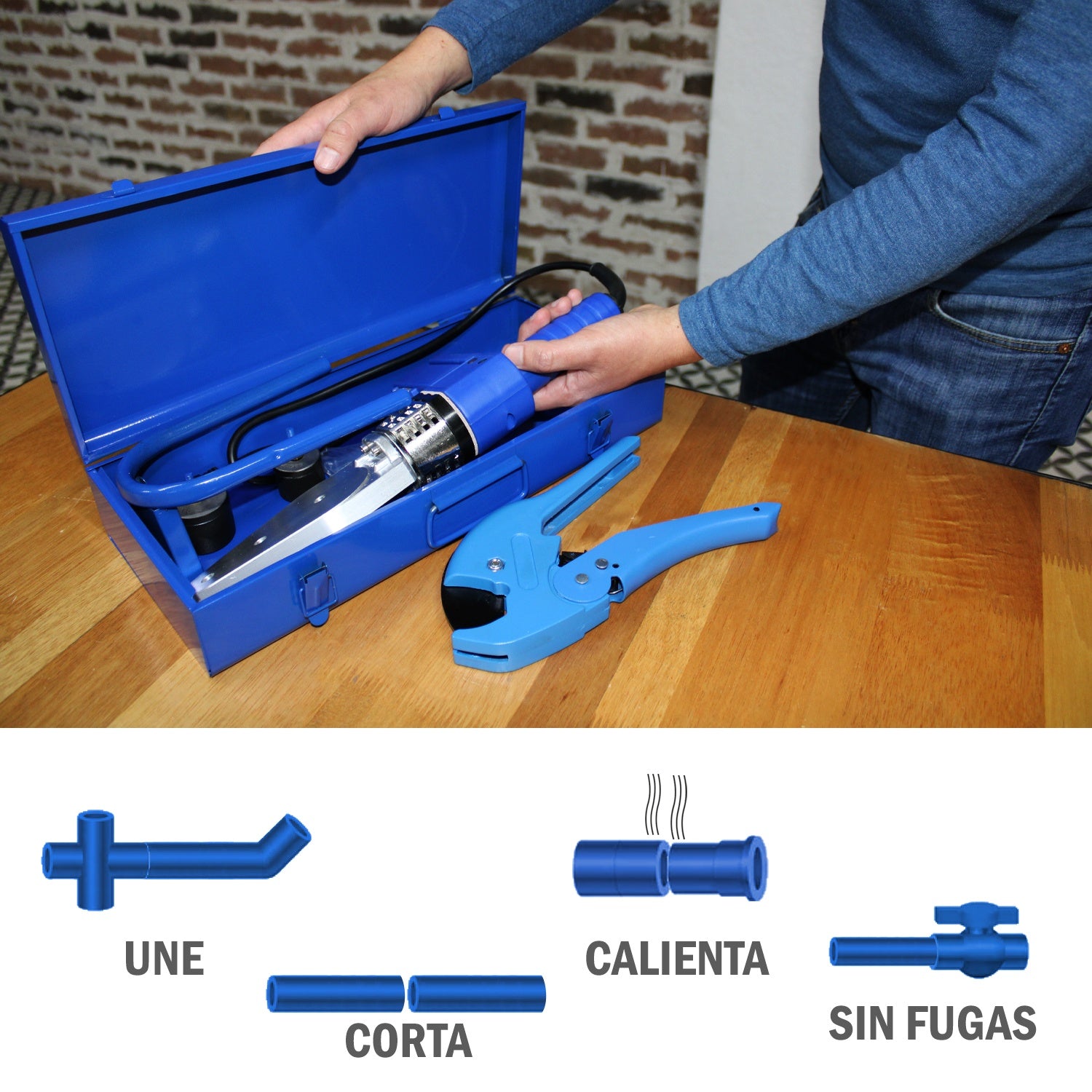Termofusora Kit 600w 3 Dados 1/2 A 1 In Tijeras Corta Tubo