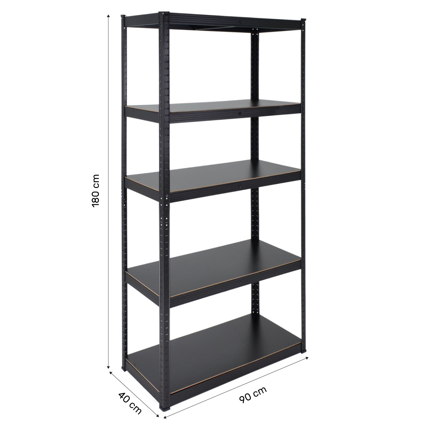 Estante Anaquel Rack Repisas 5 Niveles Metalico 180x39x89 Cm Color Negro