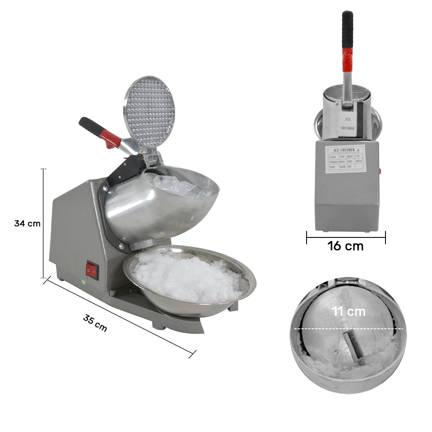 Maquina Triturador Hielo Raspados Rasuradora Nieve Pulverizador Electrico