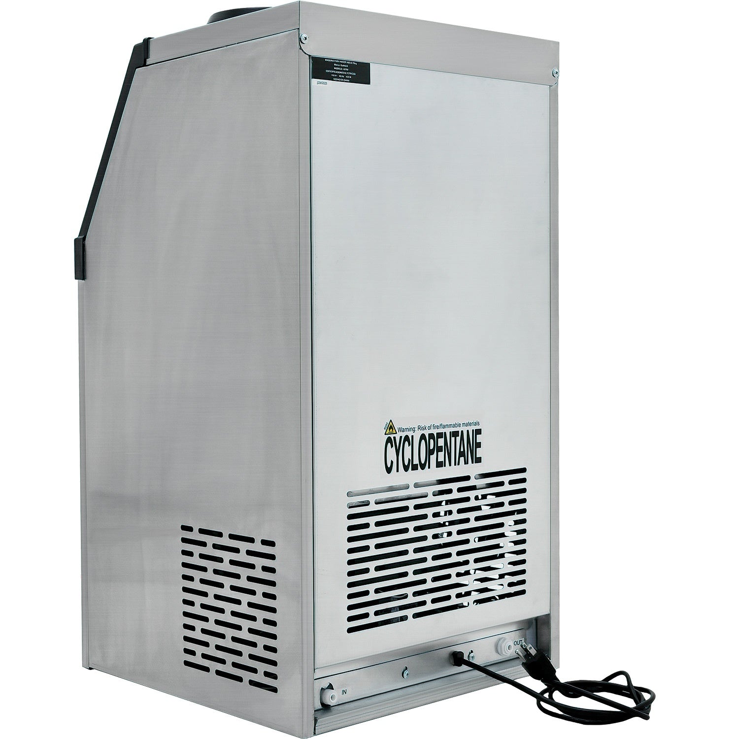 Maquina Fabricadora Hielo Comercial 60 Kg Dia Restaurante Color Plata
