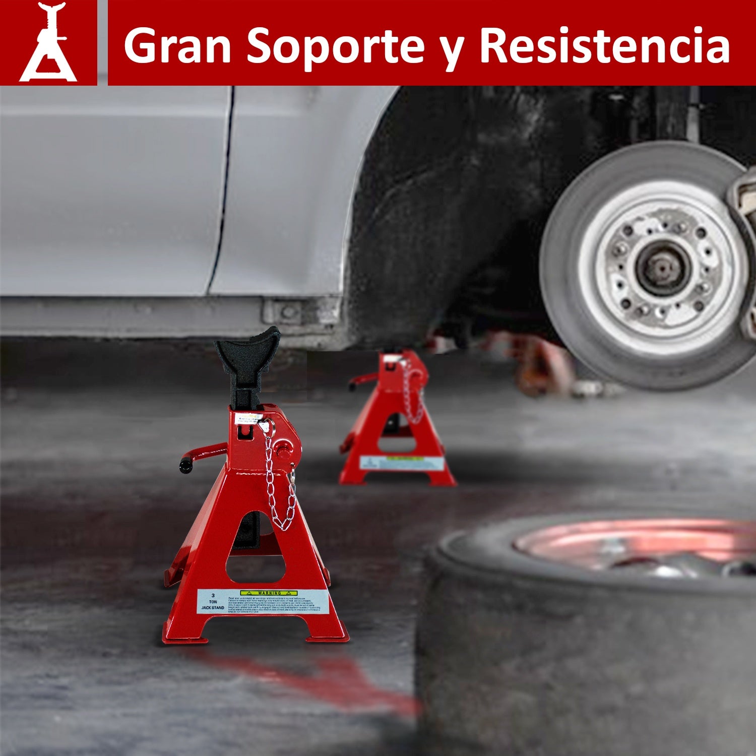 Torre Auto 2 Piezas 3 Toneladas Doble Seguro Altura 31-42cm