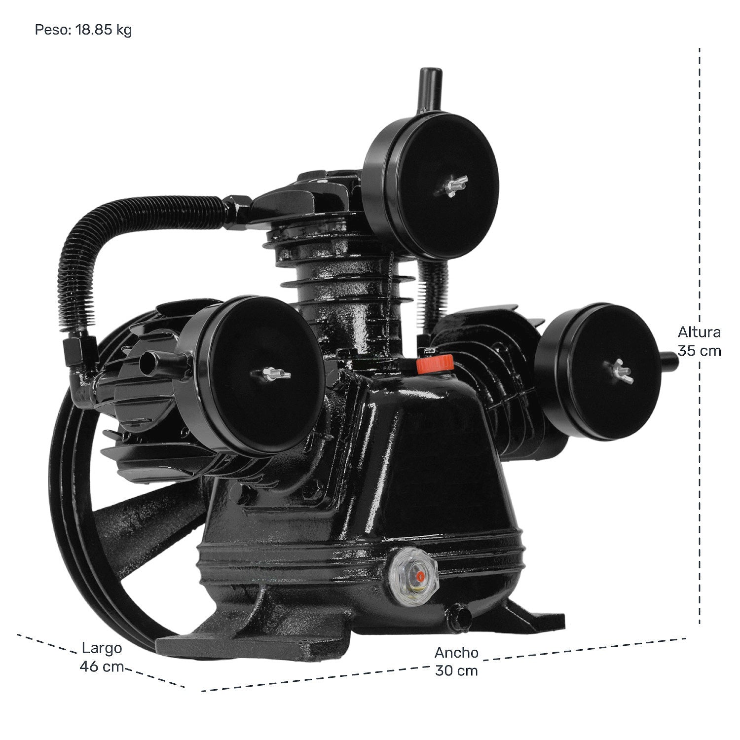 Cabezal Para Compresor 4hp 3 Cilindros En W 115 Psi 1050 Rpm