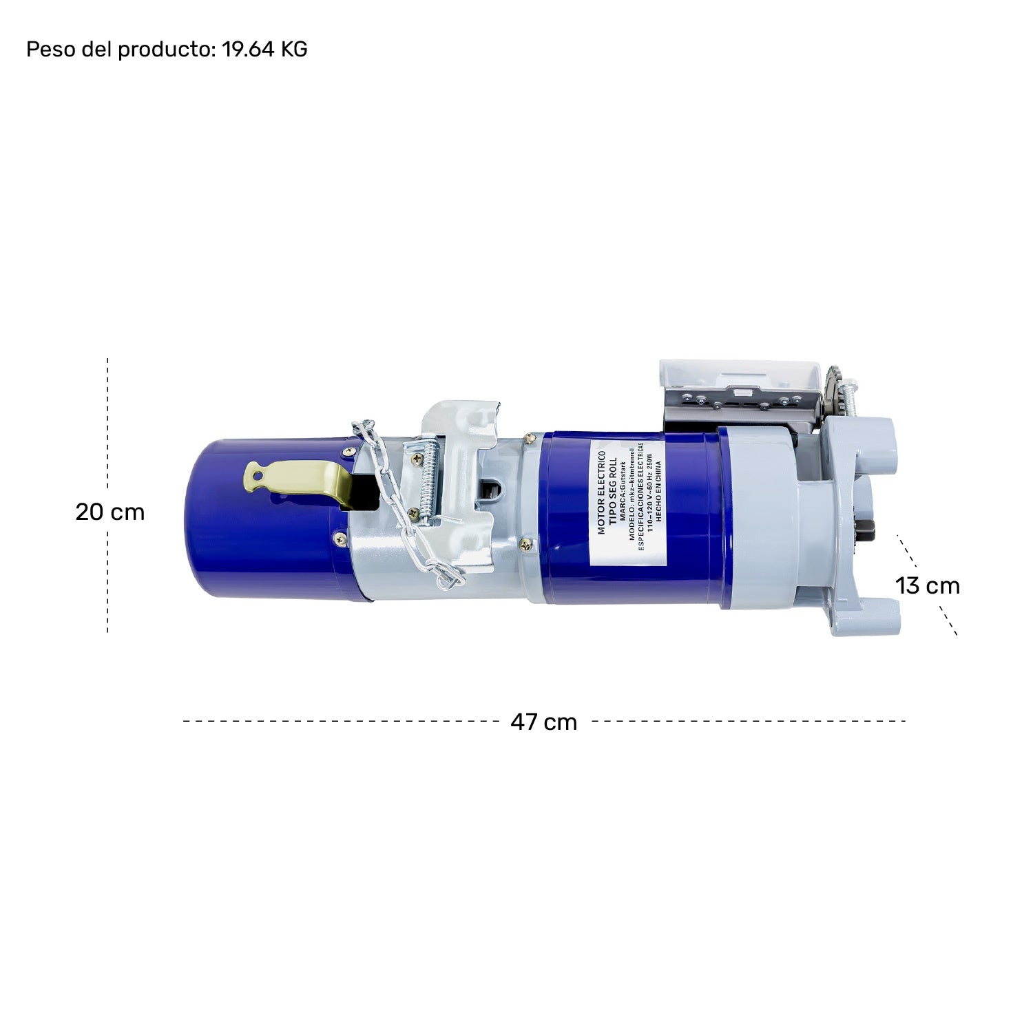 Kit Motor Cortina Roll Enrollable Porton 300kg 2 Controles Frecuencia 60 Hz