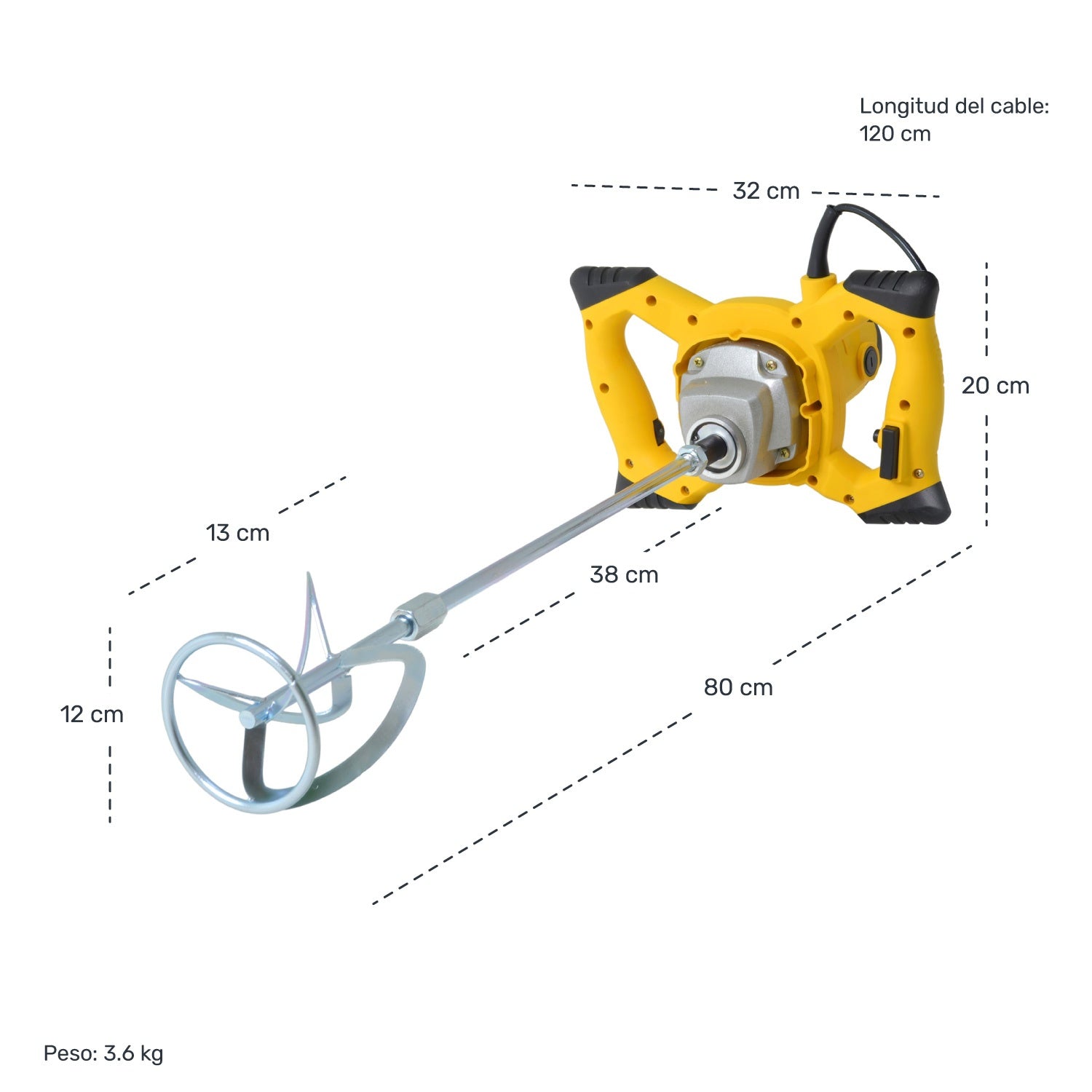 Mezcladora Electrica Para Pintura Resina Mortero Cemento