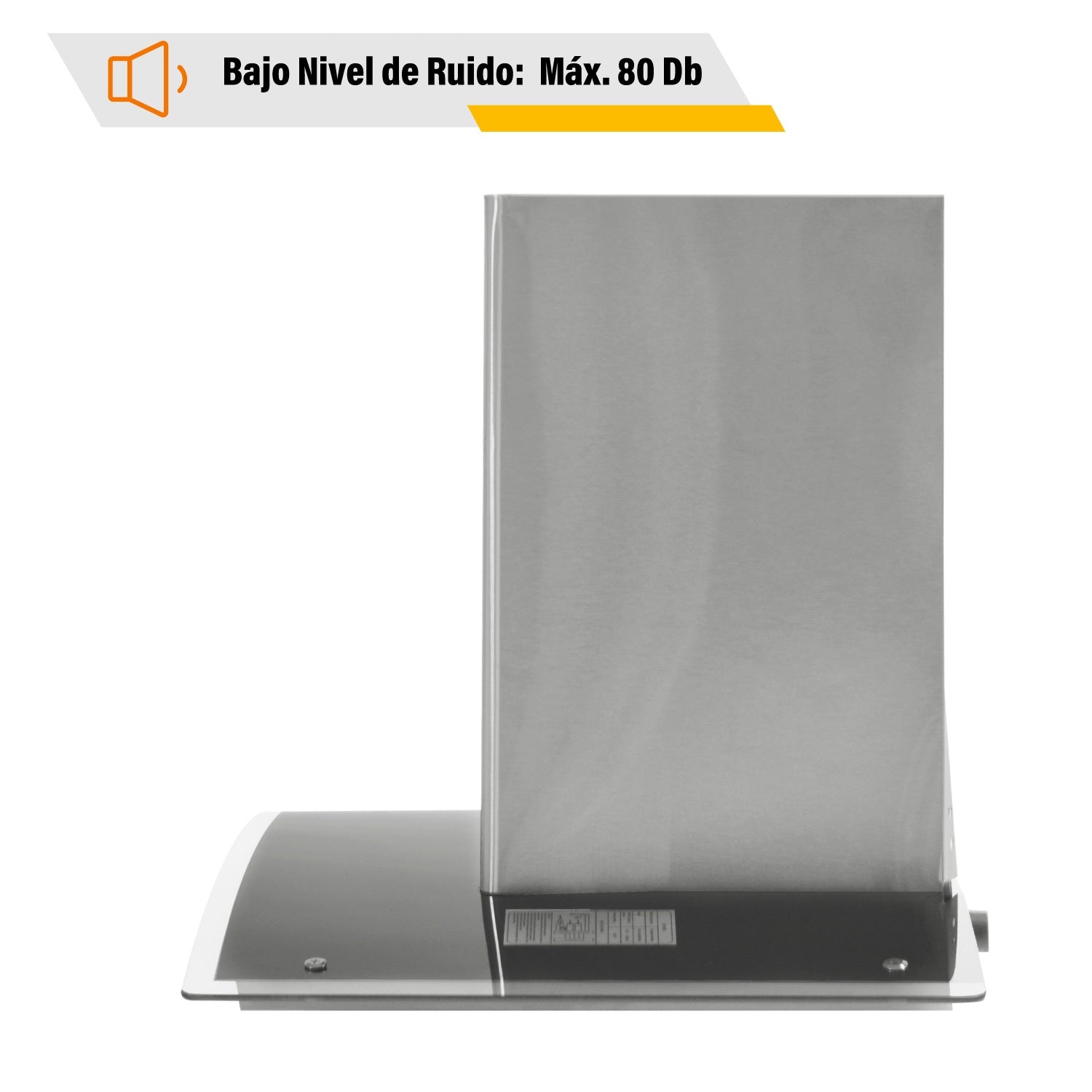 Campana Extractora 600mm Cocina Cristal Templado Acero Inox