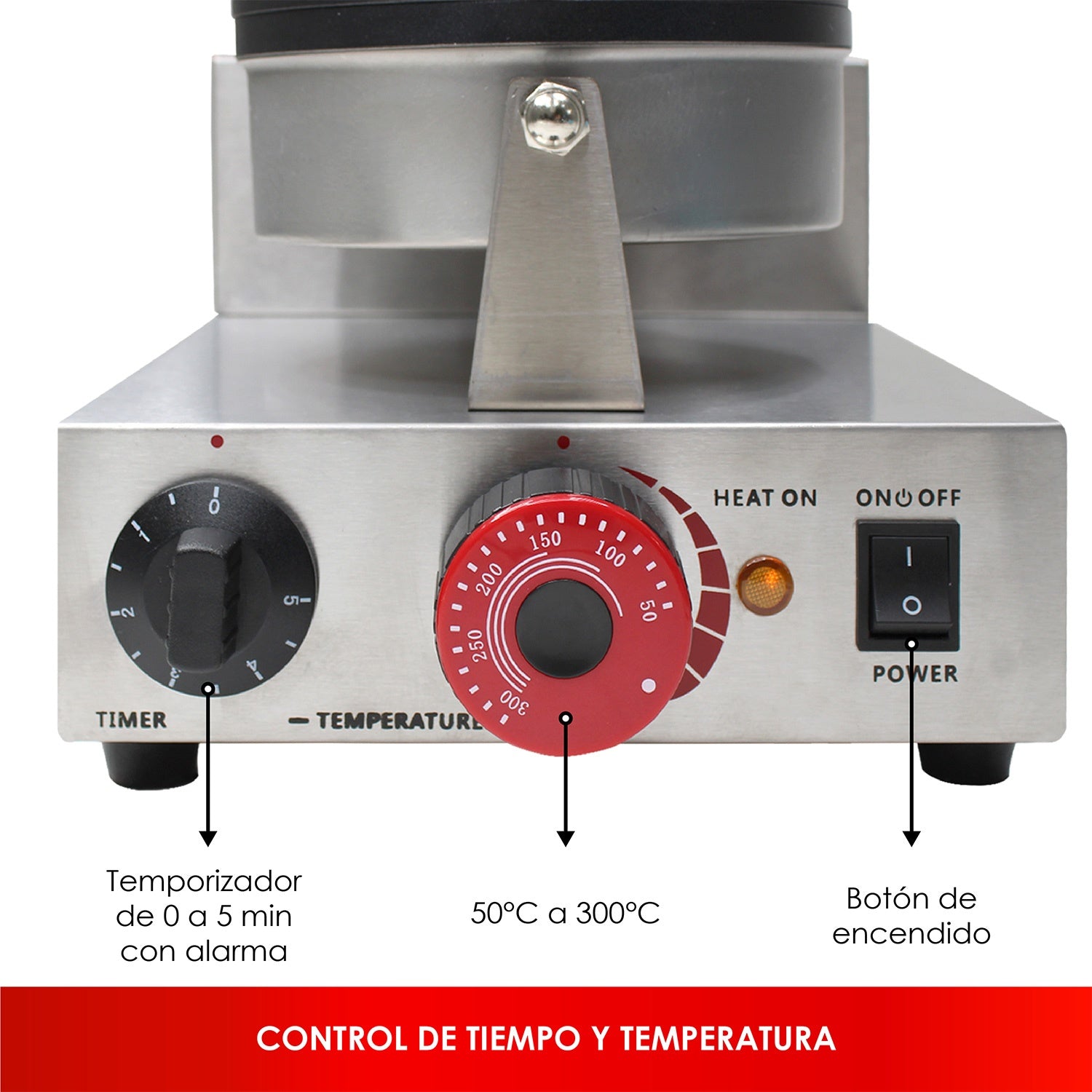 Wafflera Electrica Industrial Antiadherente 1000w 300° C
