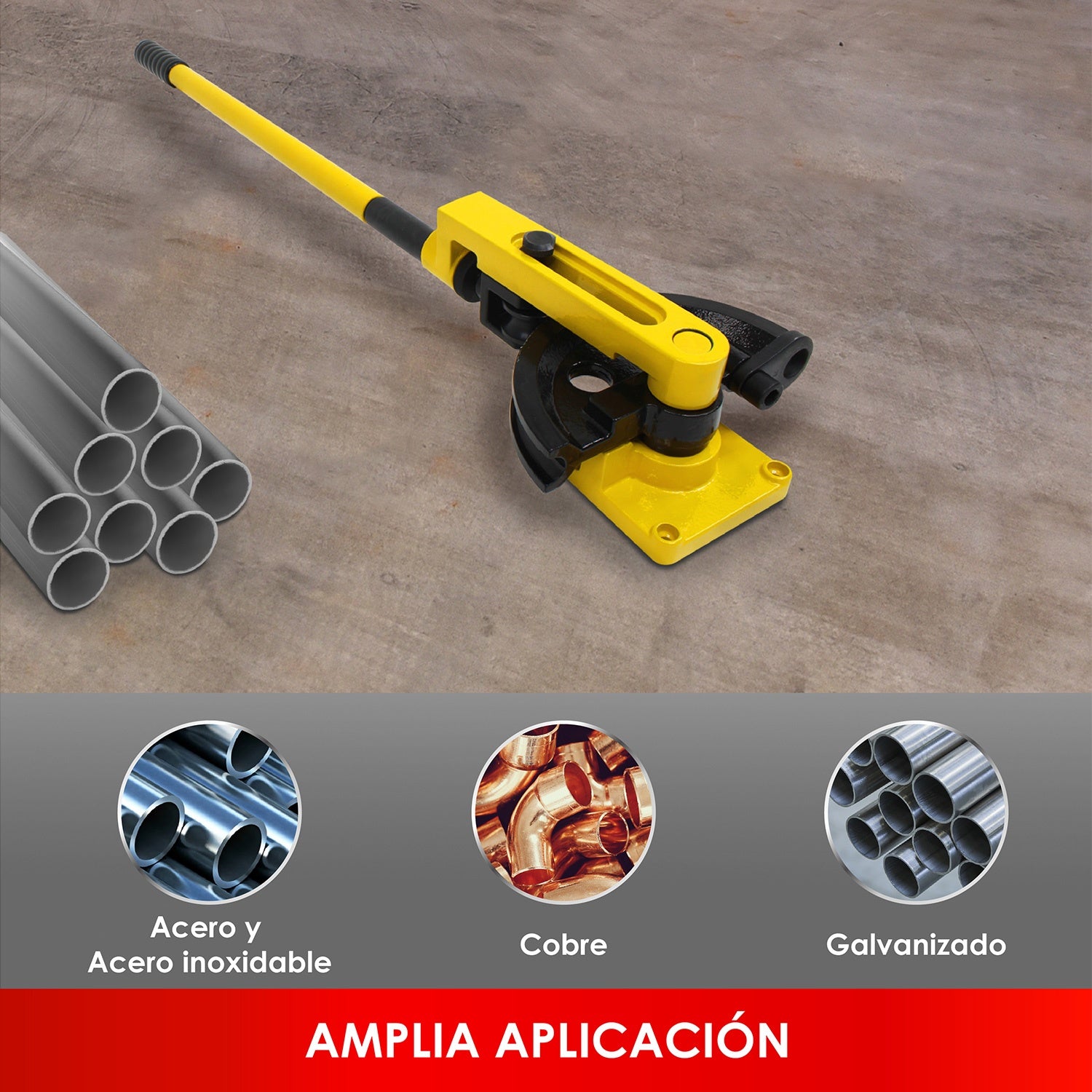 Dobladora Tubo Manual Set 3/8 A 1 Pulgada Industrial