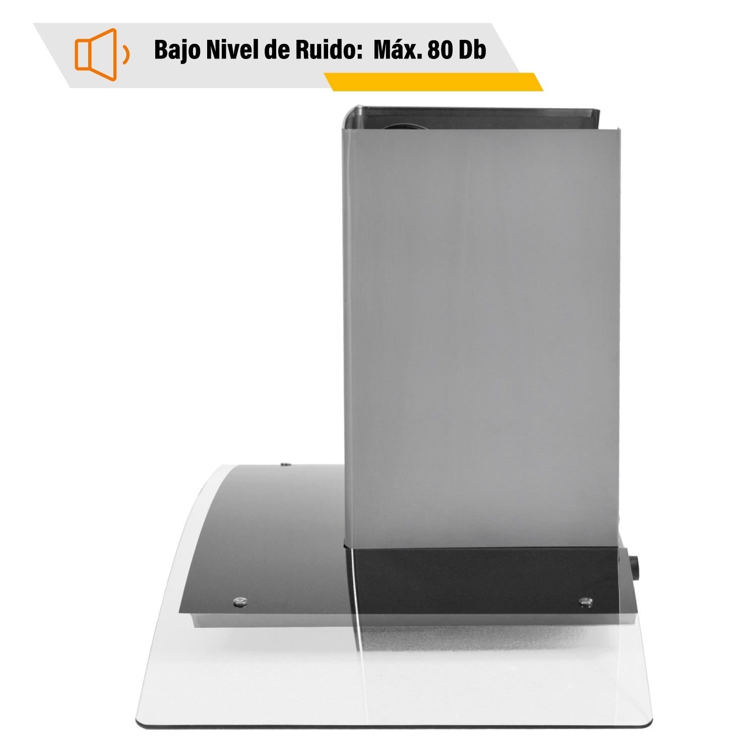 Campana Extractora Cocina 900mm Cristal Templado Acero Inox