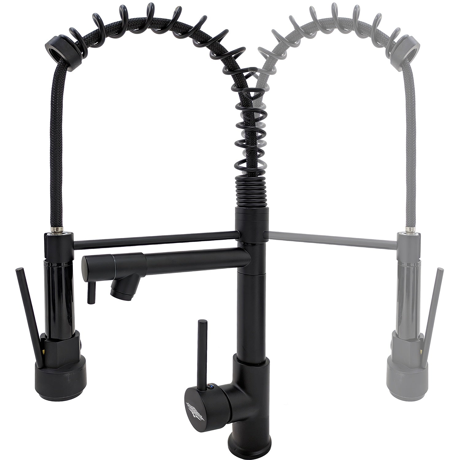 Grifo para Fregadero de Cocina Monomando con Rociador Extraible Color Negro Mate