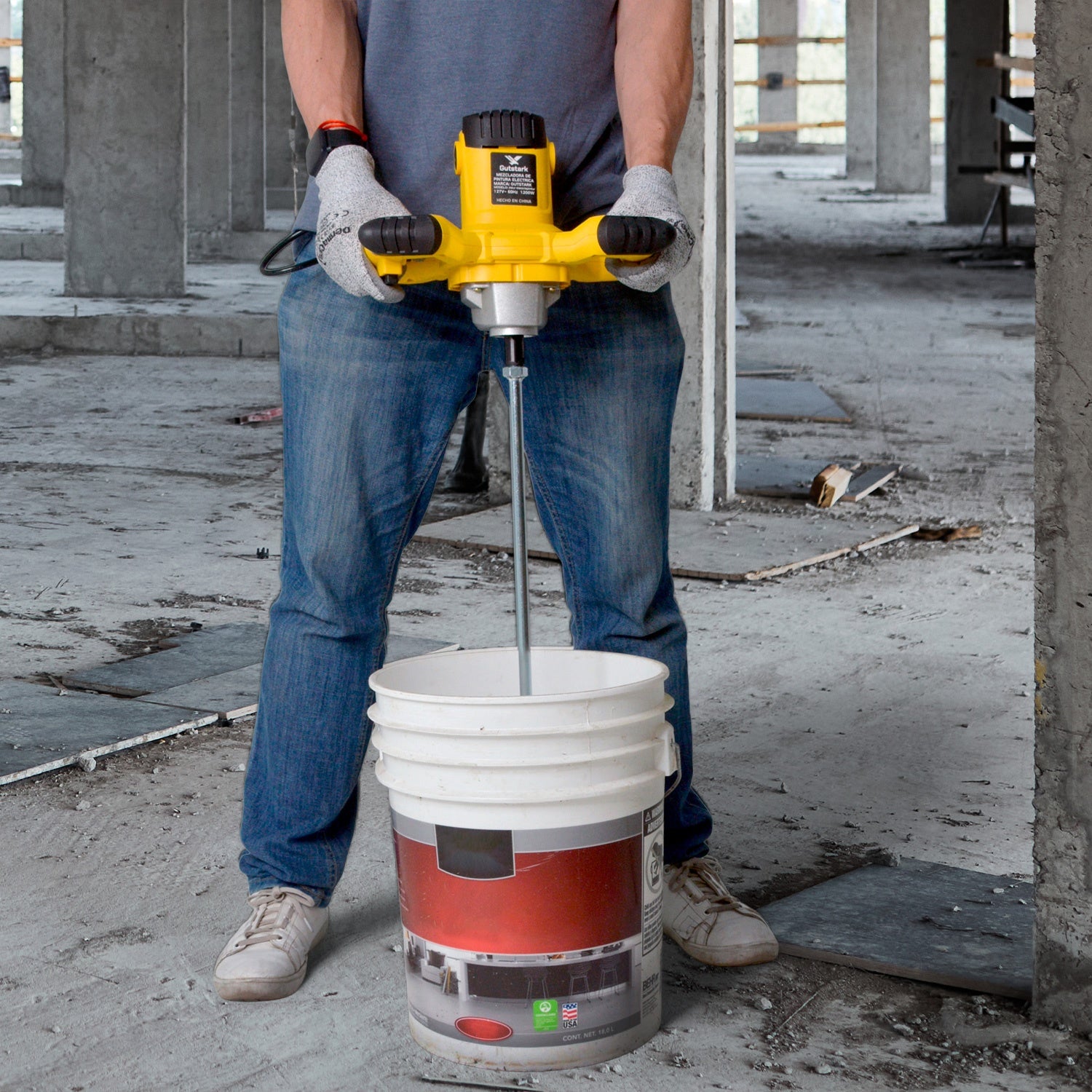 Mezcladora Electrica Para Pintura Resina Mortero Cemento