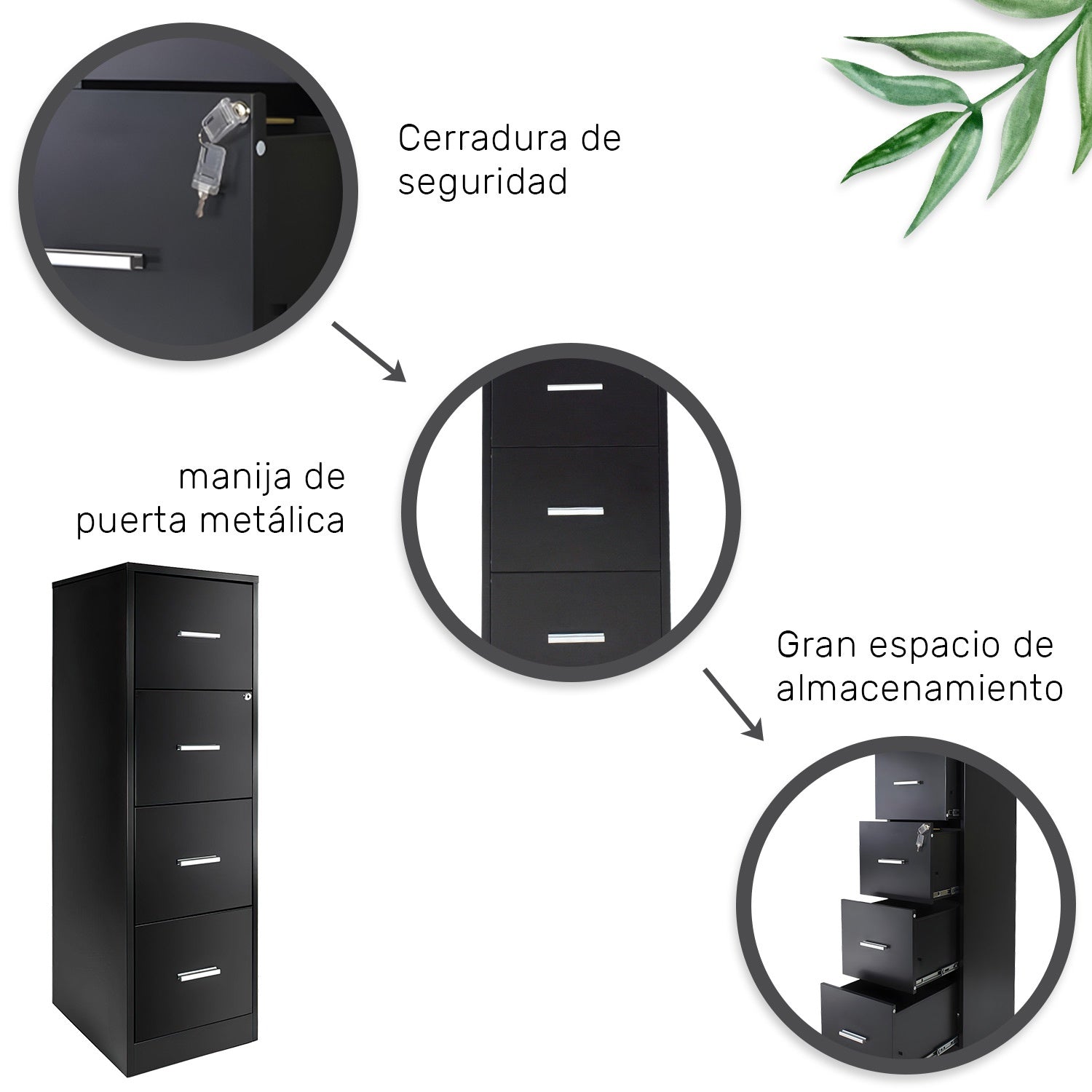 Archivero Metálico 4 Gavetas Carta Para Oficina