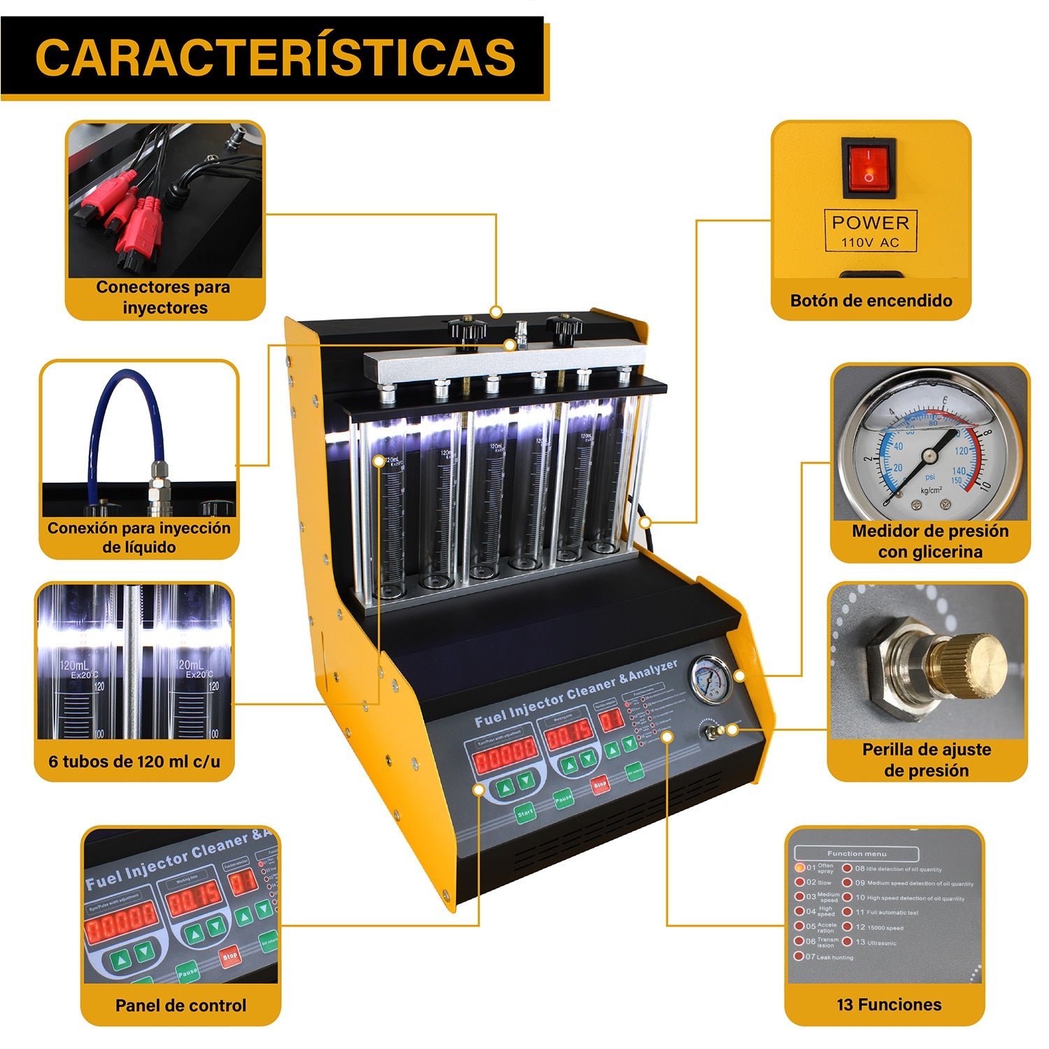 Laboratorio Inyectores 6 Cilindros Tina Ultrasonica Limpieza