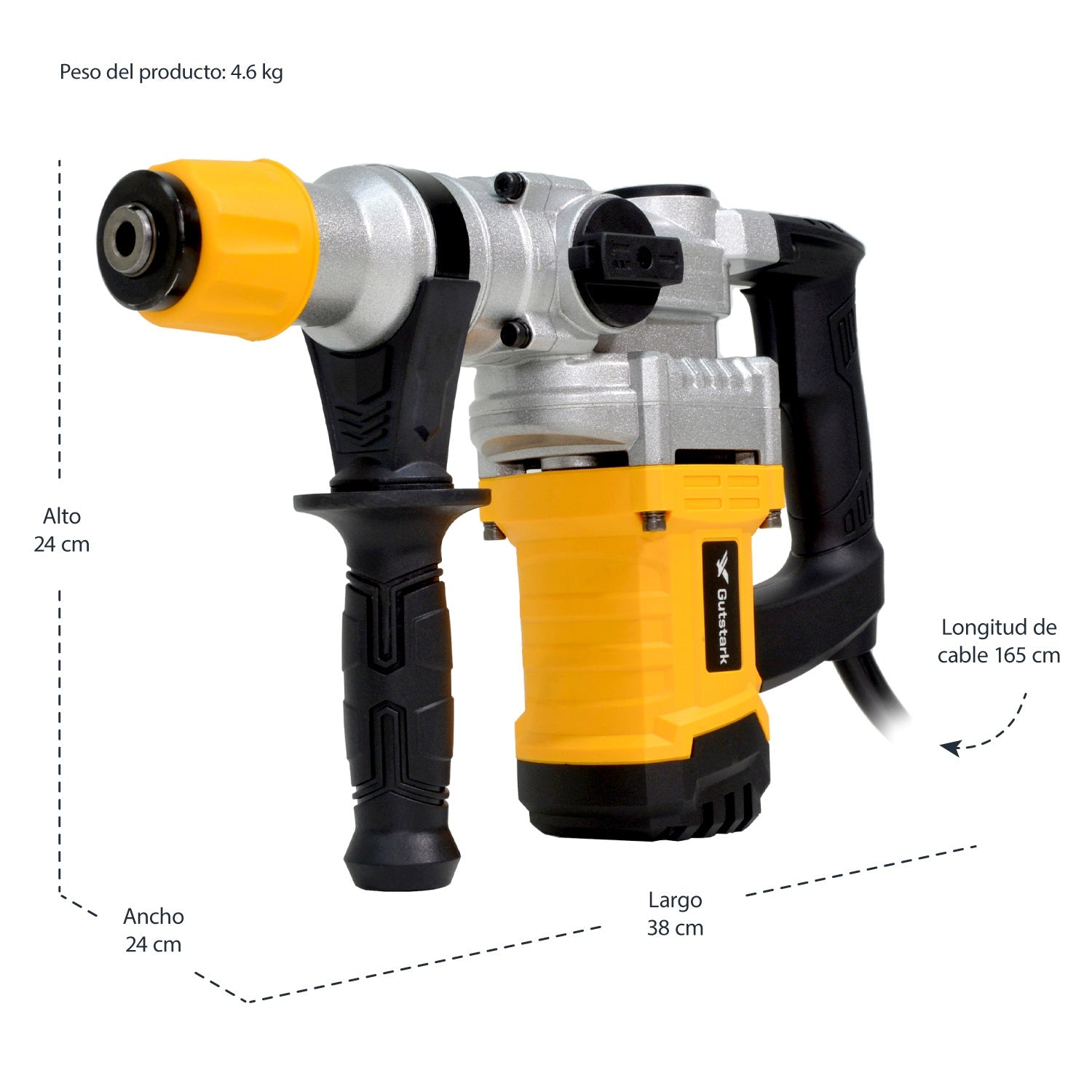 Rotomartillo Cincelador Taladro Industrial Sds 1600 W 1050 RPM