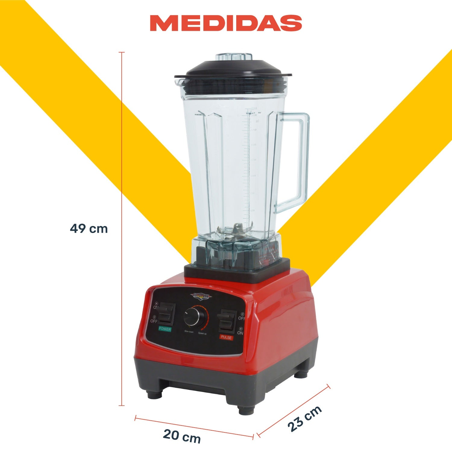 Licuadora Profesional 1500w 2.2l Blender Industrial 6 Aspas