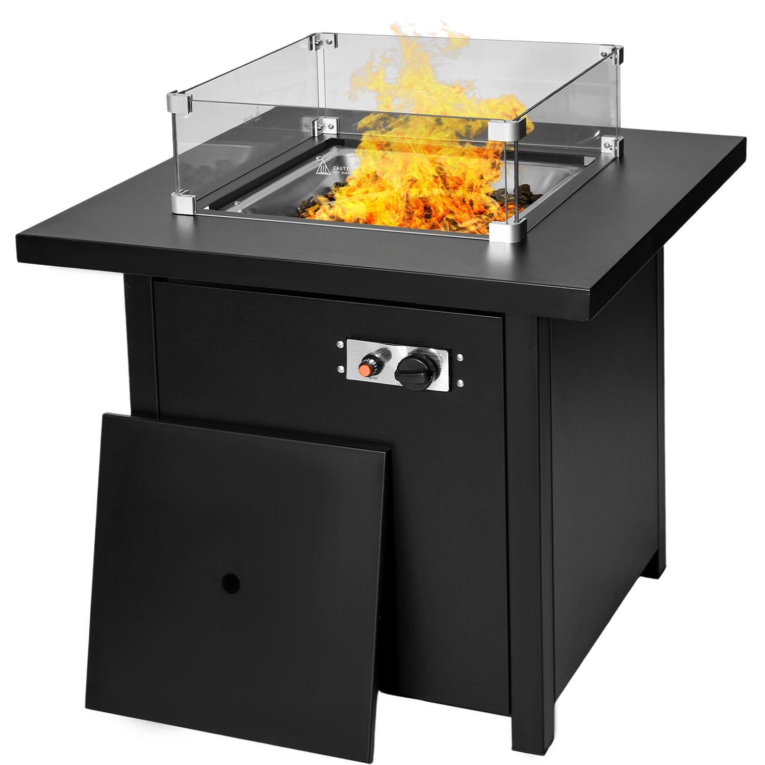 Hoguera Fogata Mesa Calentador Gas Propano 71x71 C/ Cristal