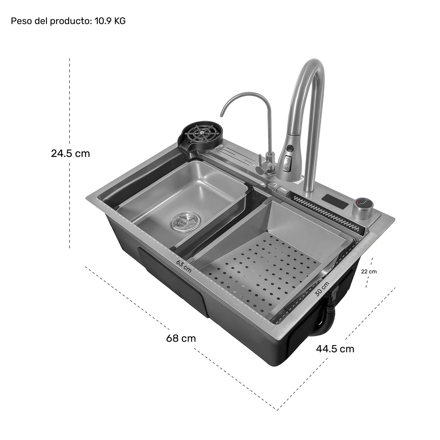 Tarja Fregadero Cocina Accesorios Premium 68x44.5x24.5cm
