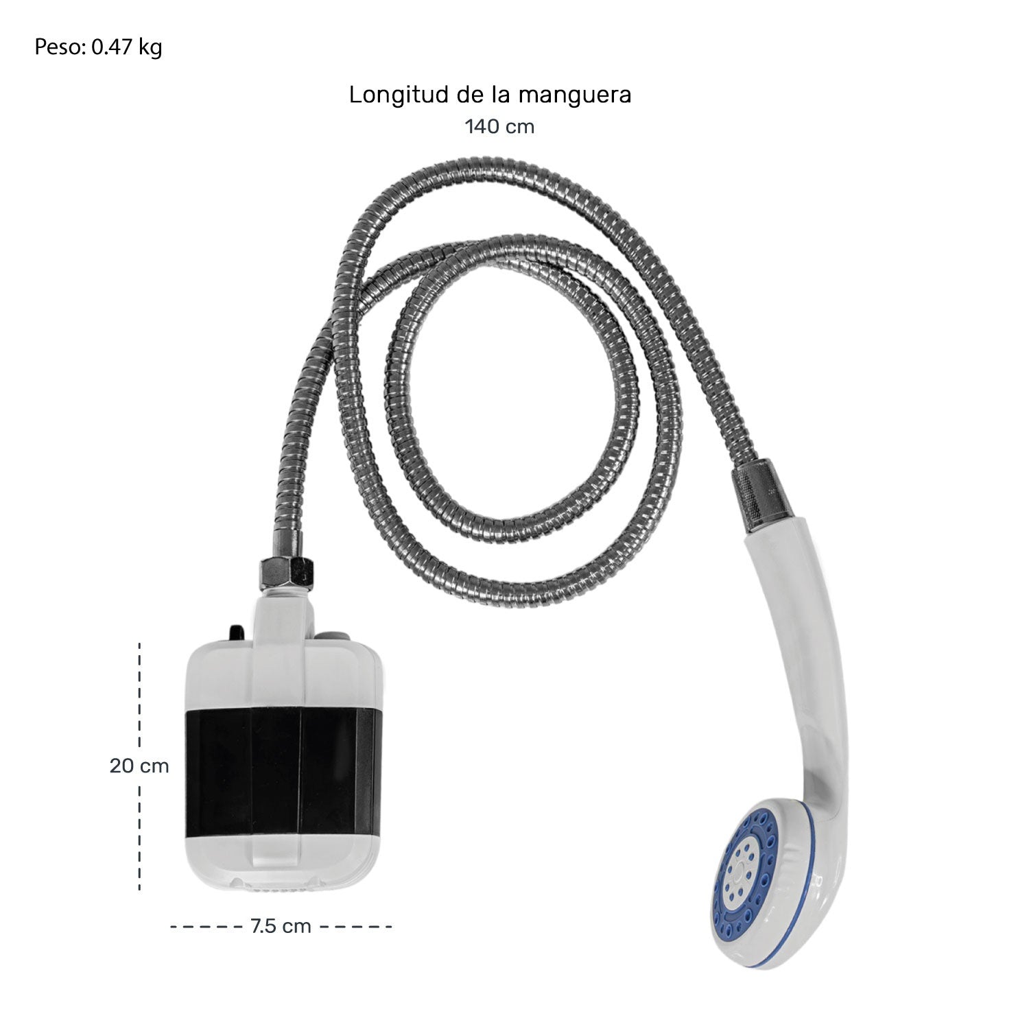 Regadera Portatil Camping Recargable Electrica 25w 3.5l/m Color Blanco Potencia 25 W