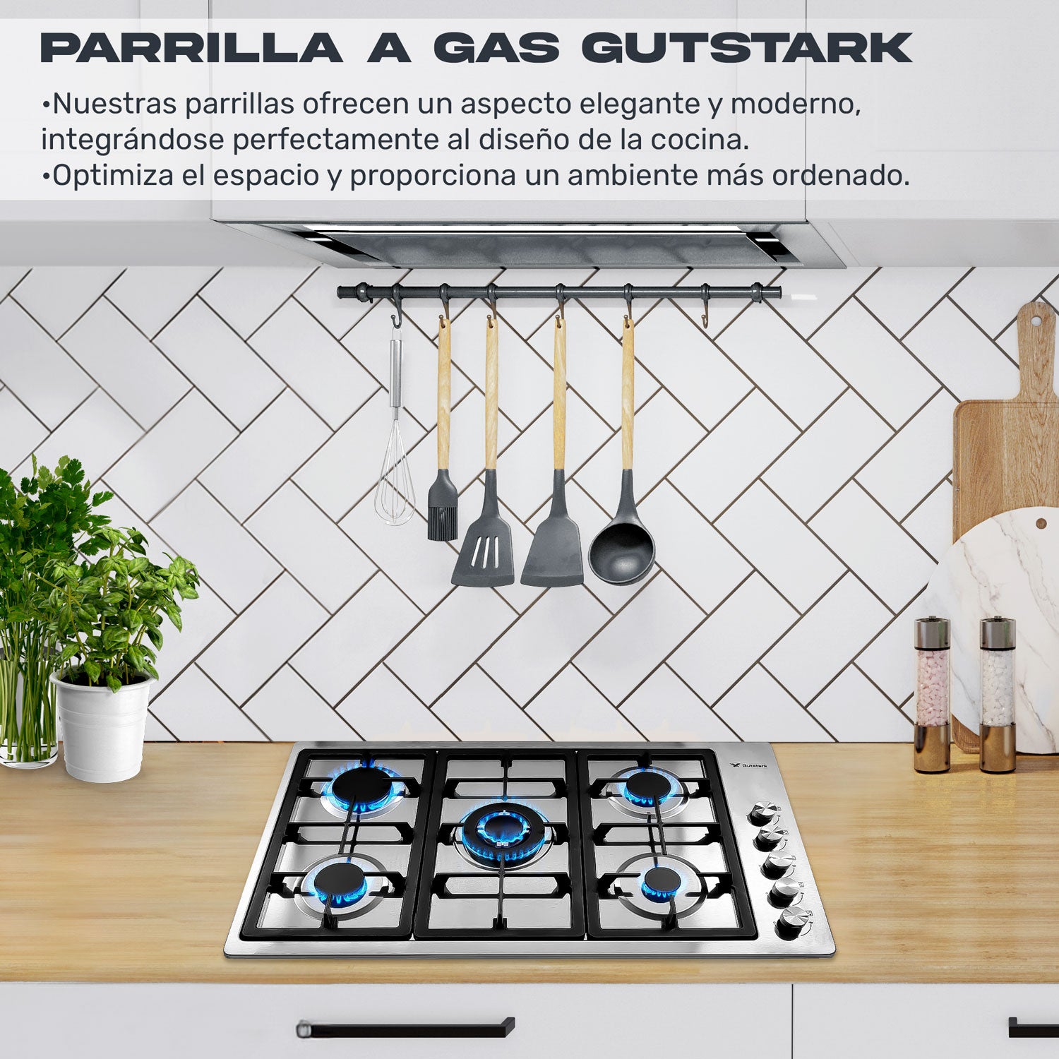 Parrilla de Acero Inoxidable 5 Quemadores