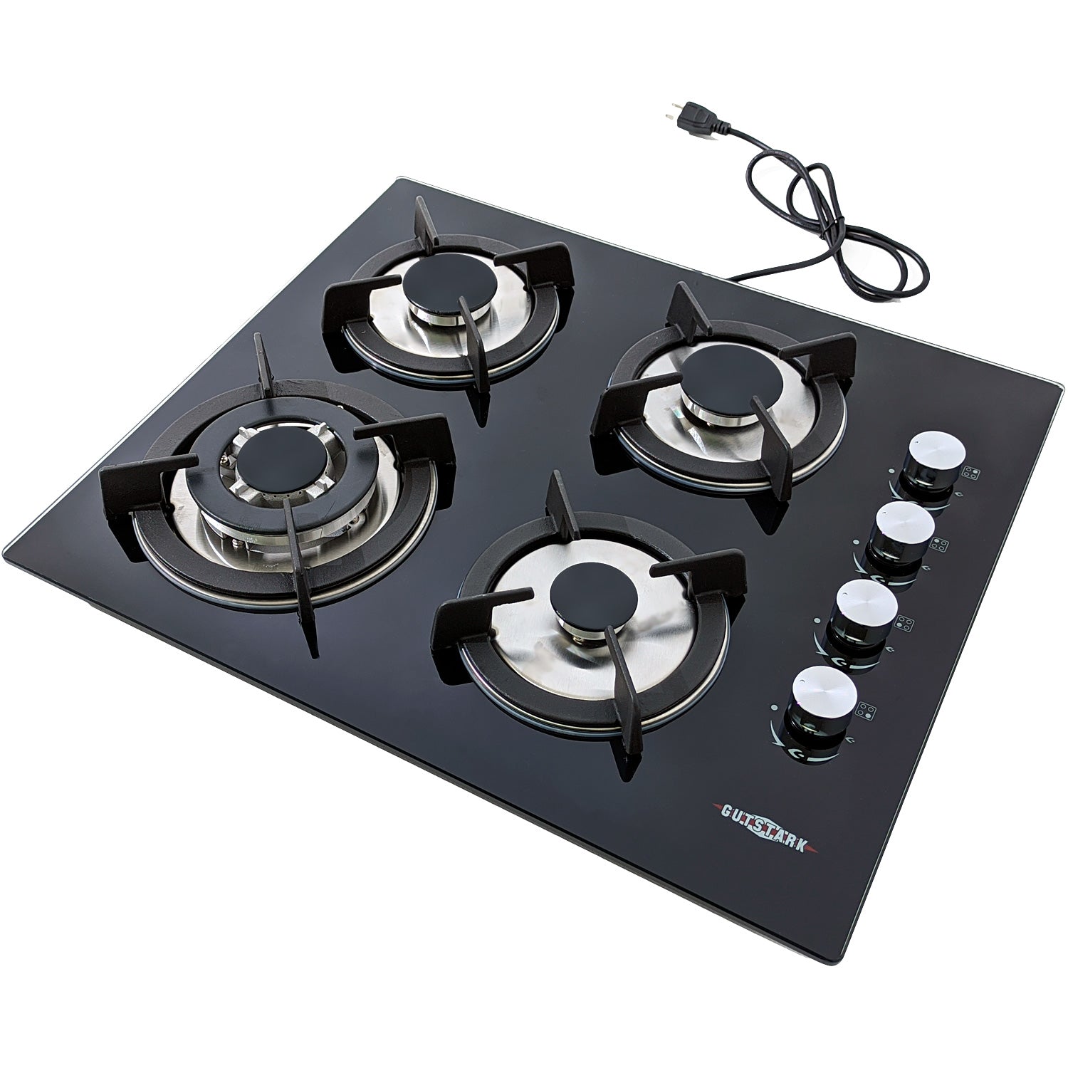 Parrilla a Gas Natural LP Empotrable Cristal Templado 4 Quemadores